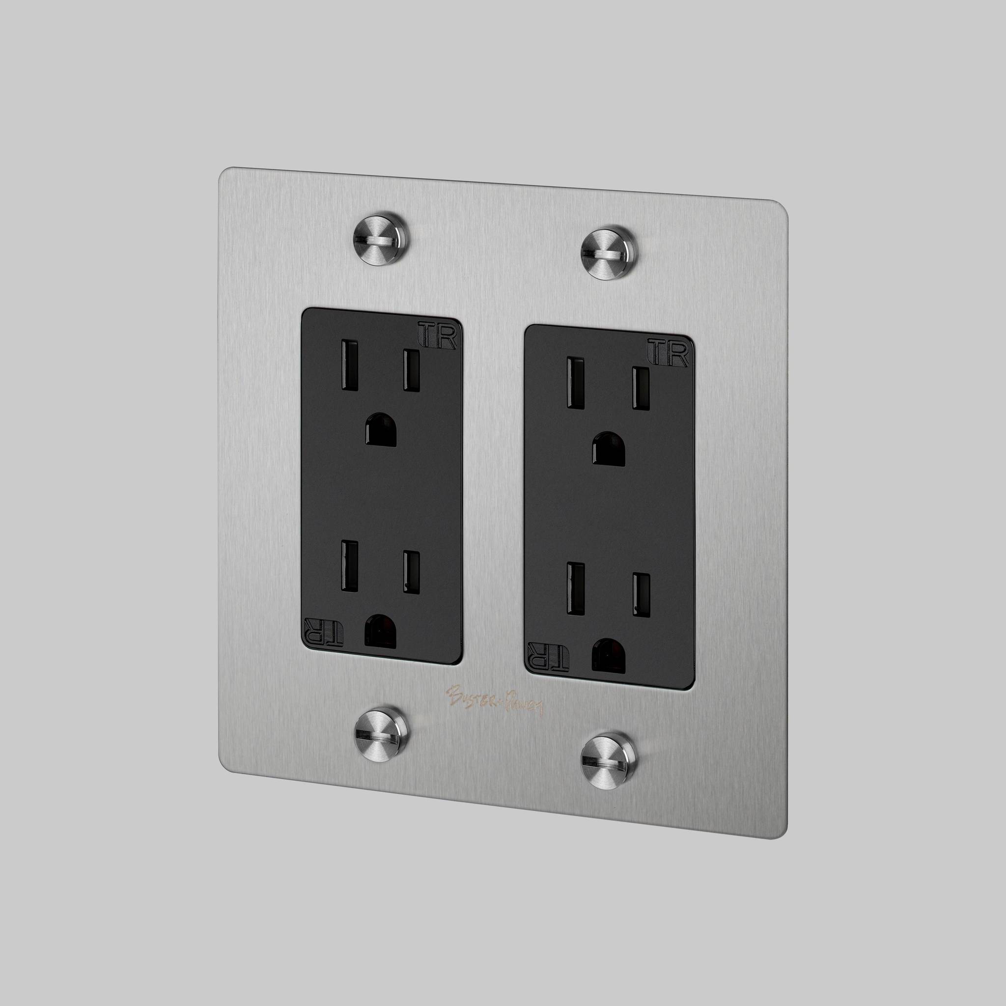 2G DUPLEX OUTLET / CROSS / WITH LOGO