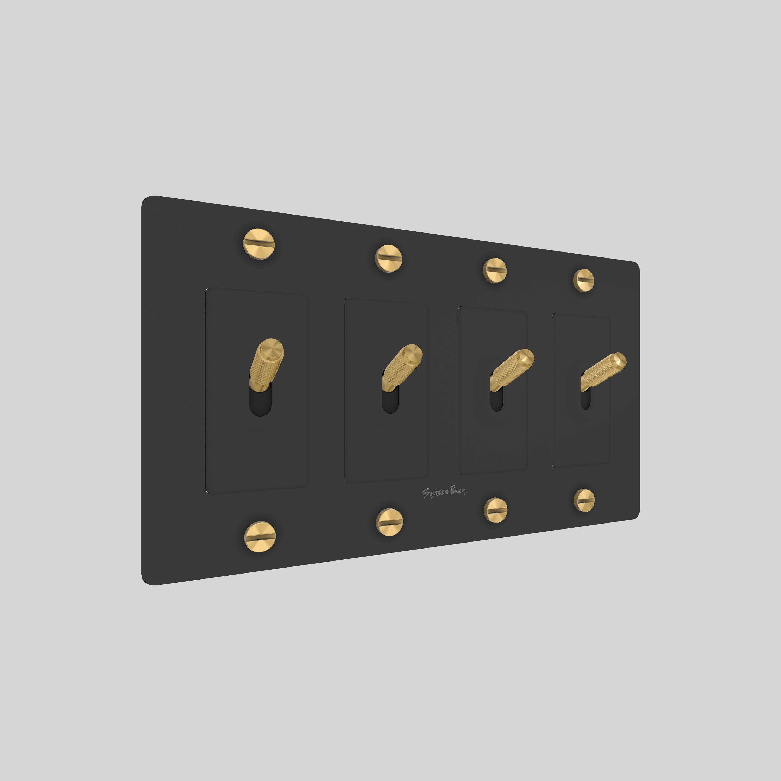 4G TOGGLE / CROSS / WITH LOGO / BLACK / BRASS