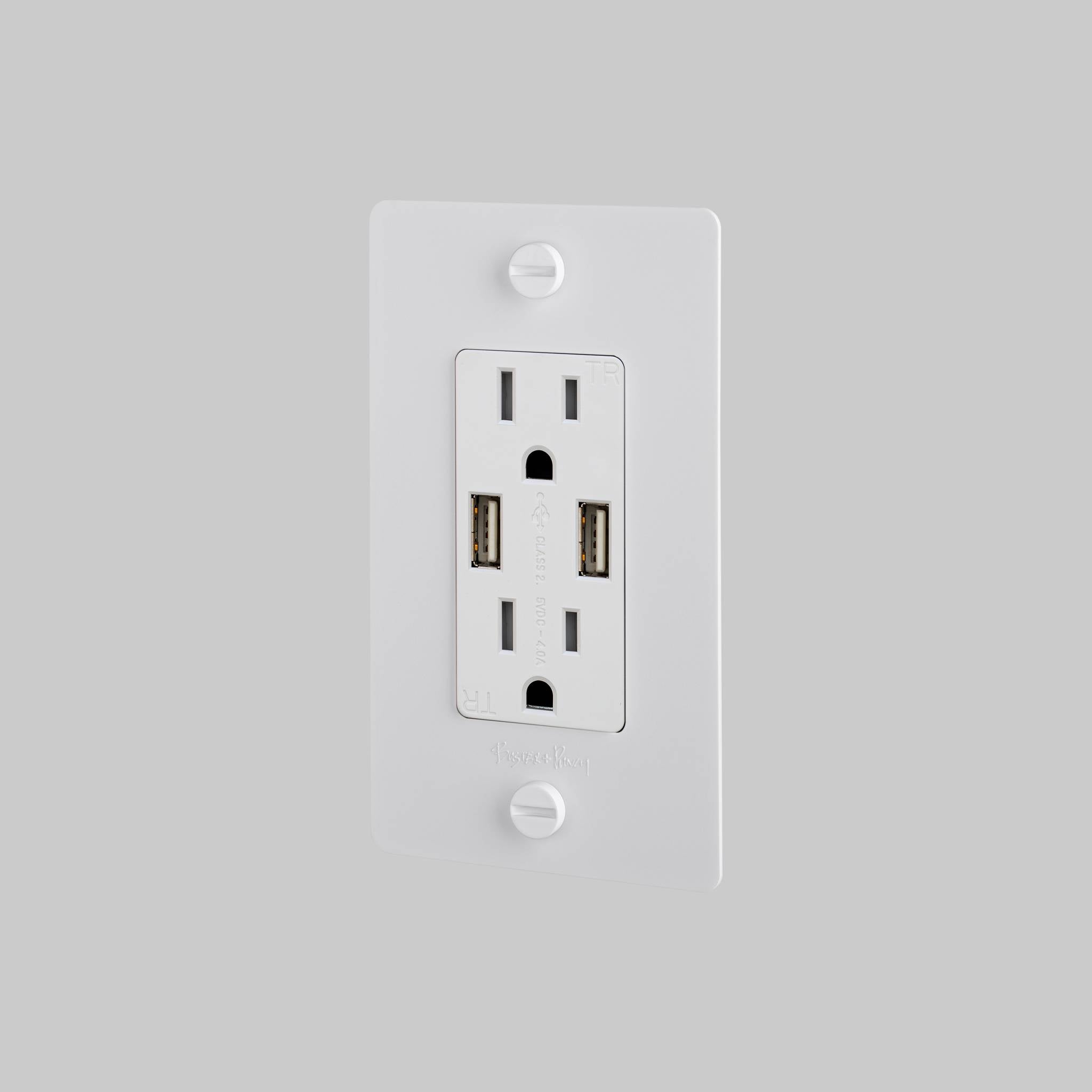 1G DUPLEX OUTLET / COMPLETE / USB-A / WHITE