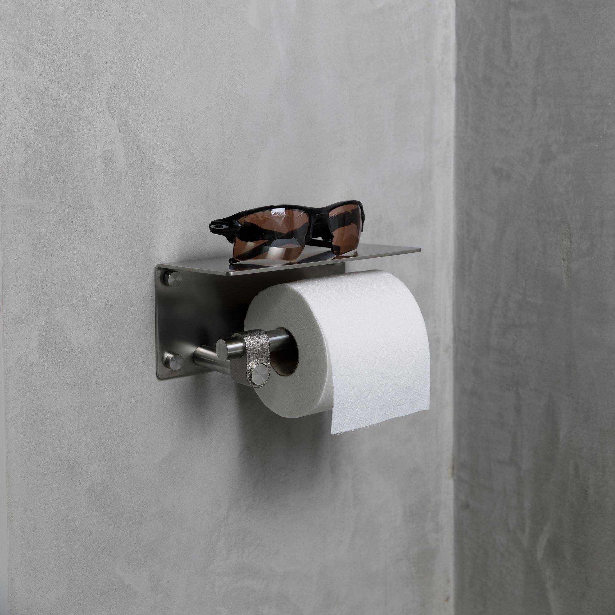 TOILET ROLL HOLDER / WITH SHELF / CAST