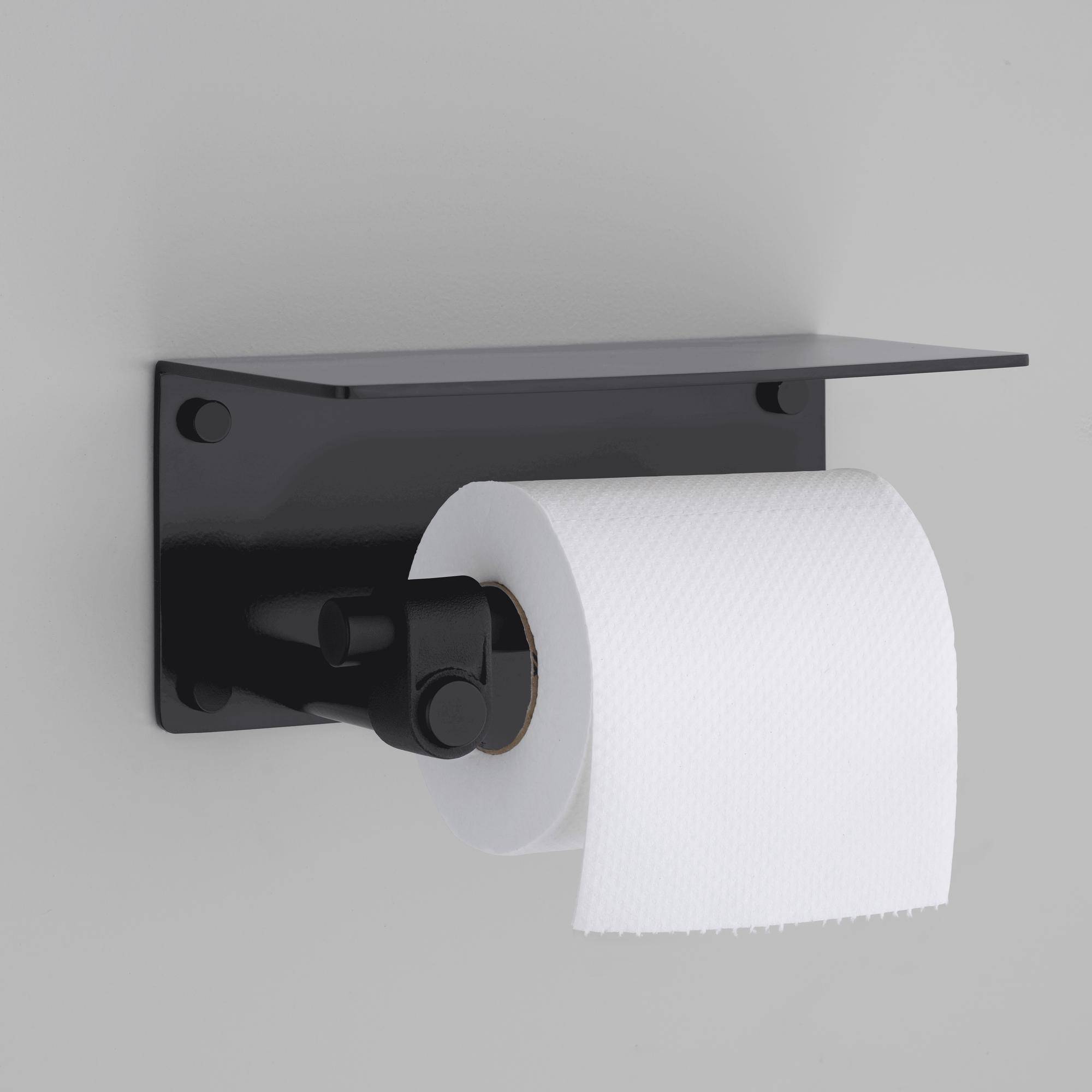 TOILET ROLL HOLDER / WITH SHELF / CAST