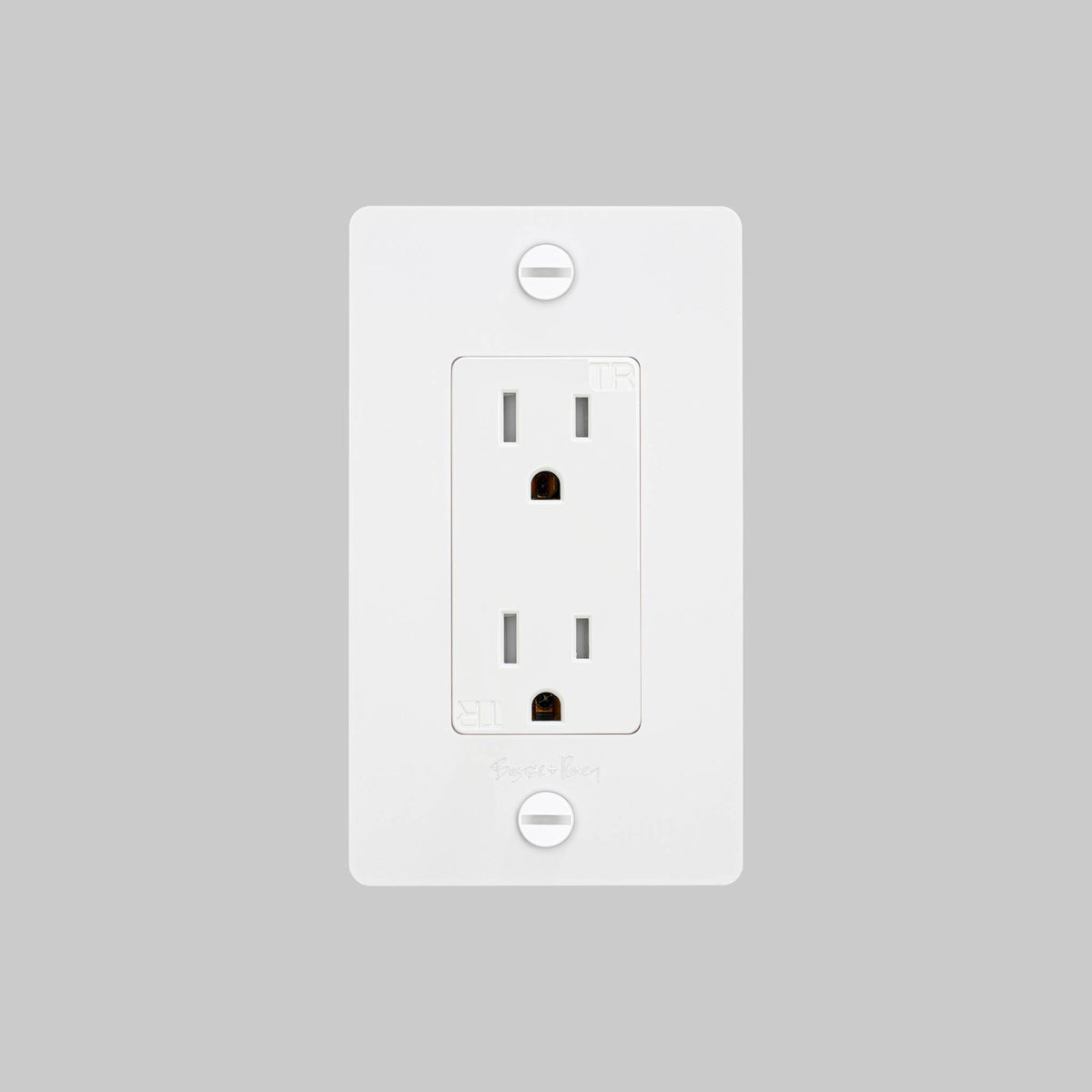 1G DUPLEX OUTLET / POLYCARBONATE / CROSS / WHITE