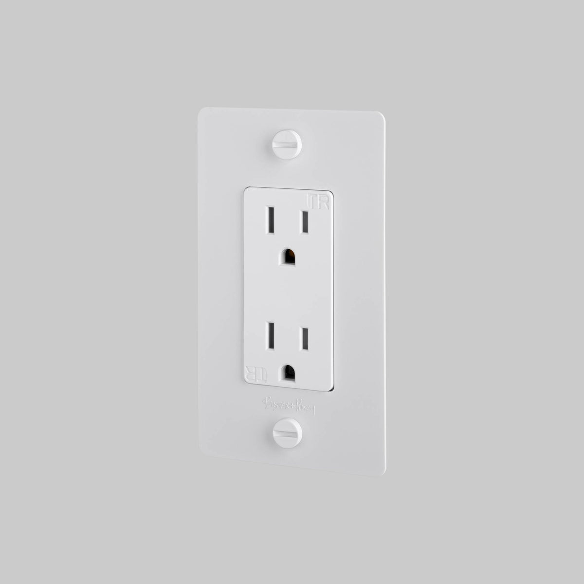 1G DUPLEX OUTLET / POLYCARBONATE / CROSS / WHITE