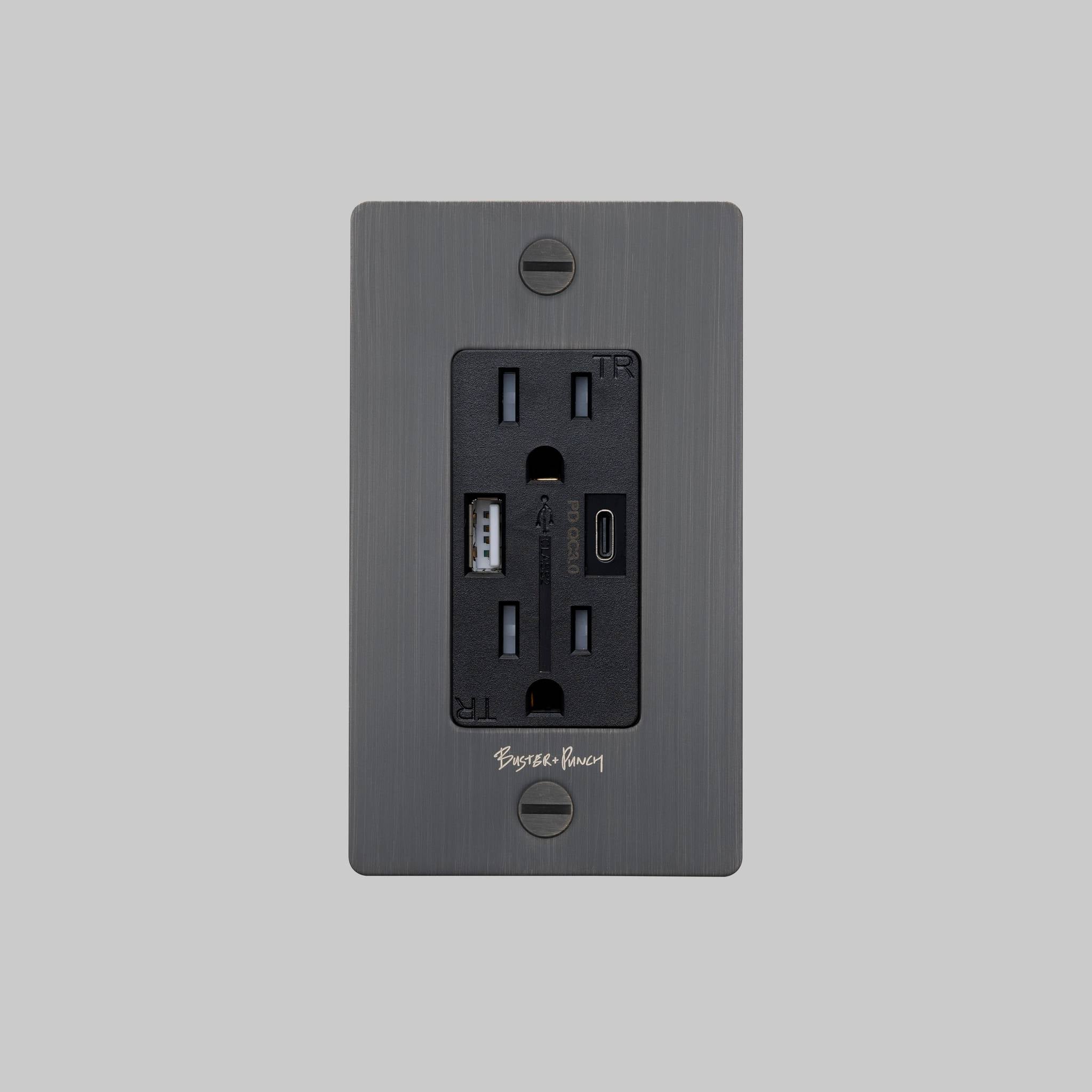 1G DUPLEX OUTLET / USB A + C / CROSS / WITH LOGO