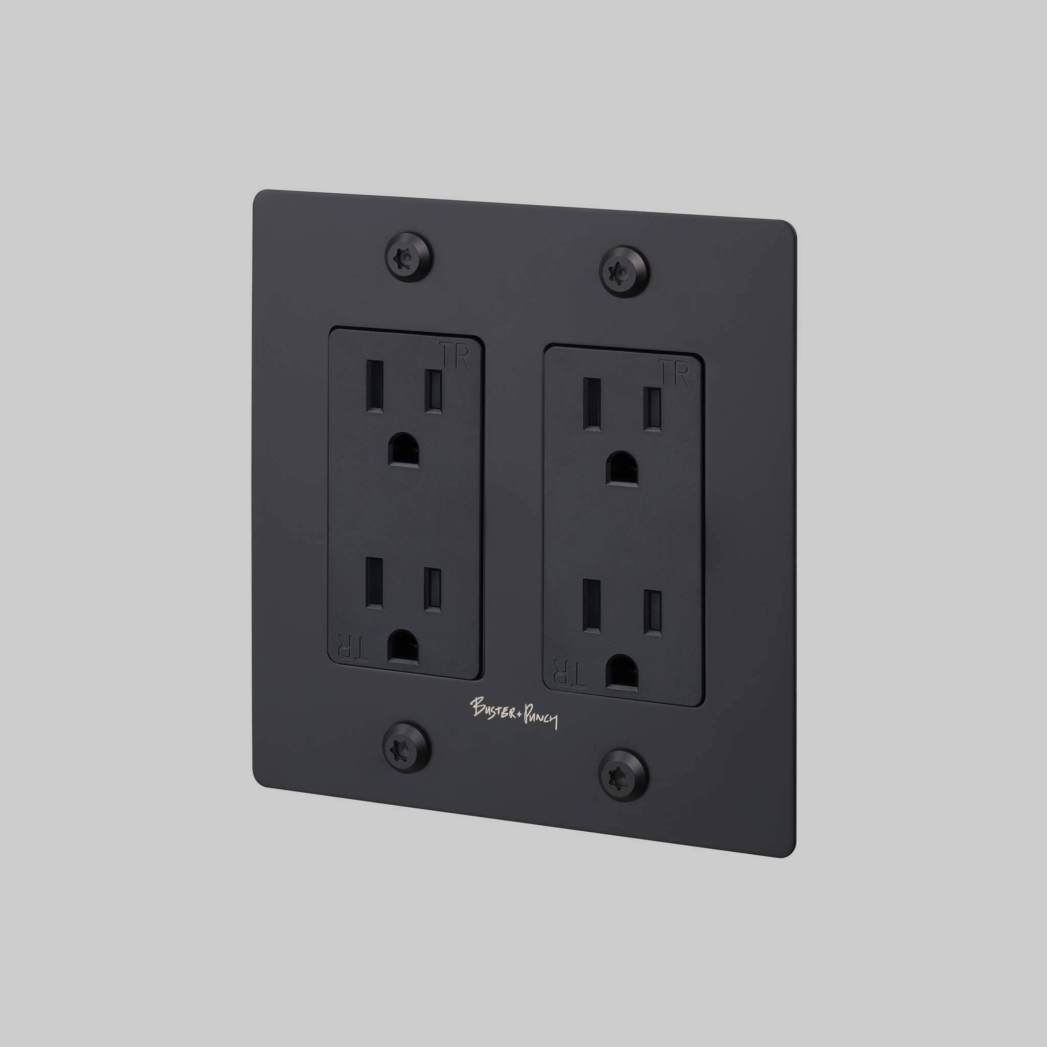 2G DUPLEX OUTLET / LINEAR / WITH LOGO