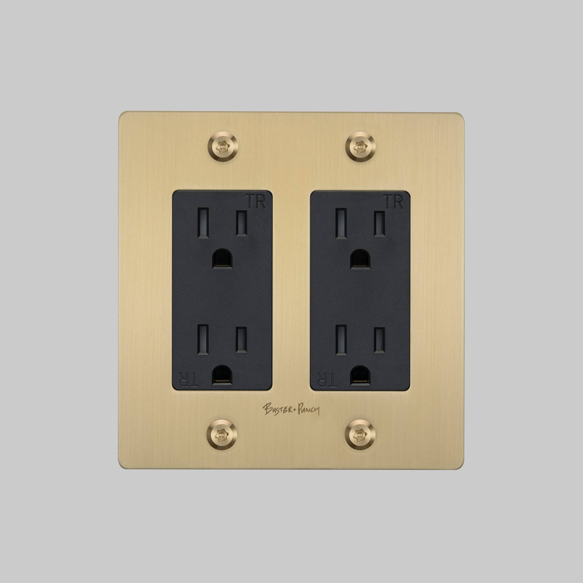 2G DUPLEX OUTLET / LINEAR / WITH LOGO