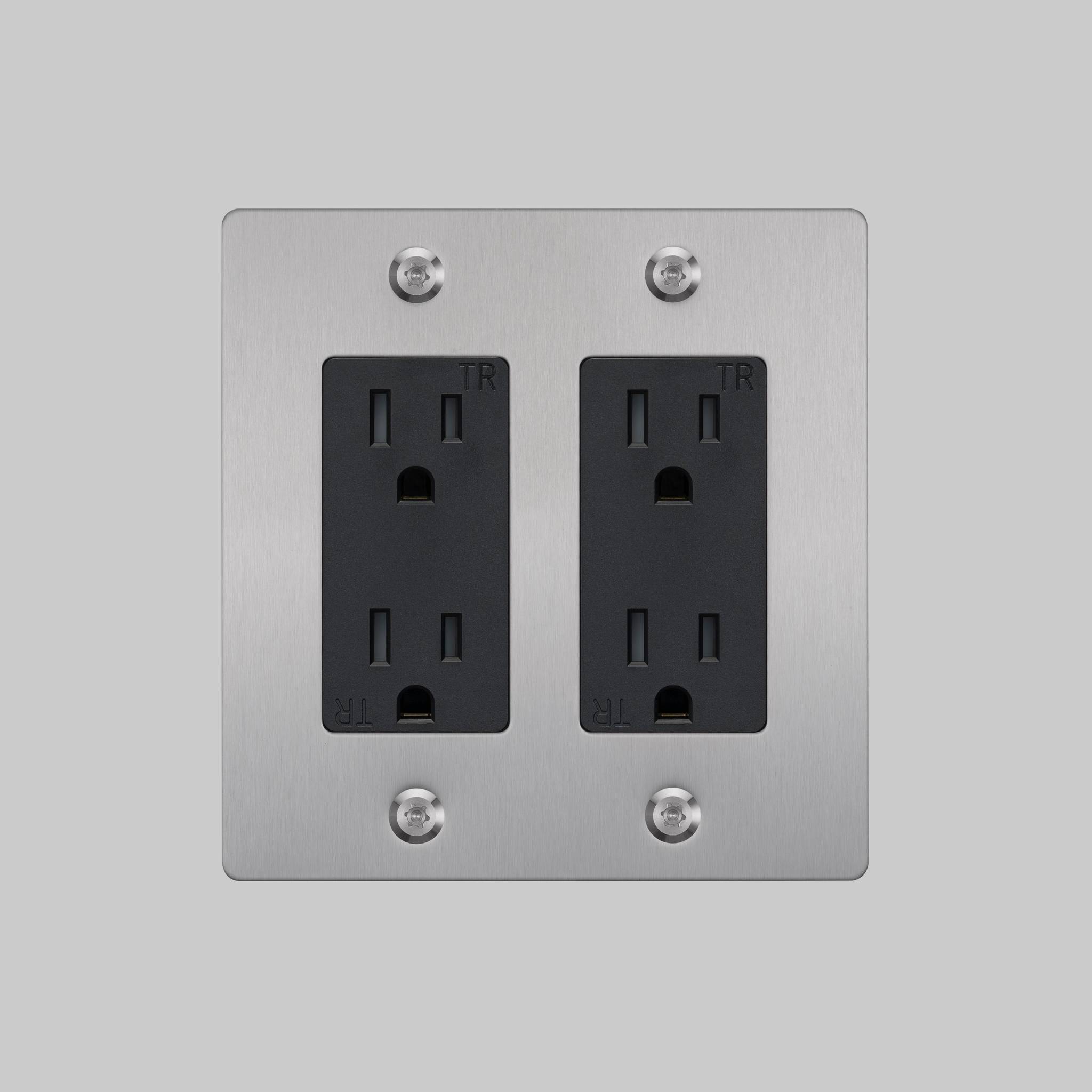 2G DUPLEX OUTLET / LINEAR / WITHOUT LOGO