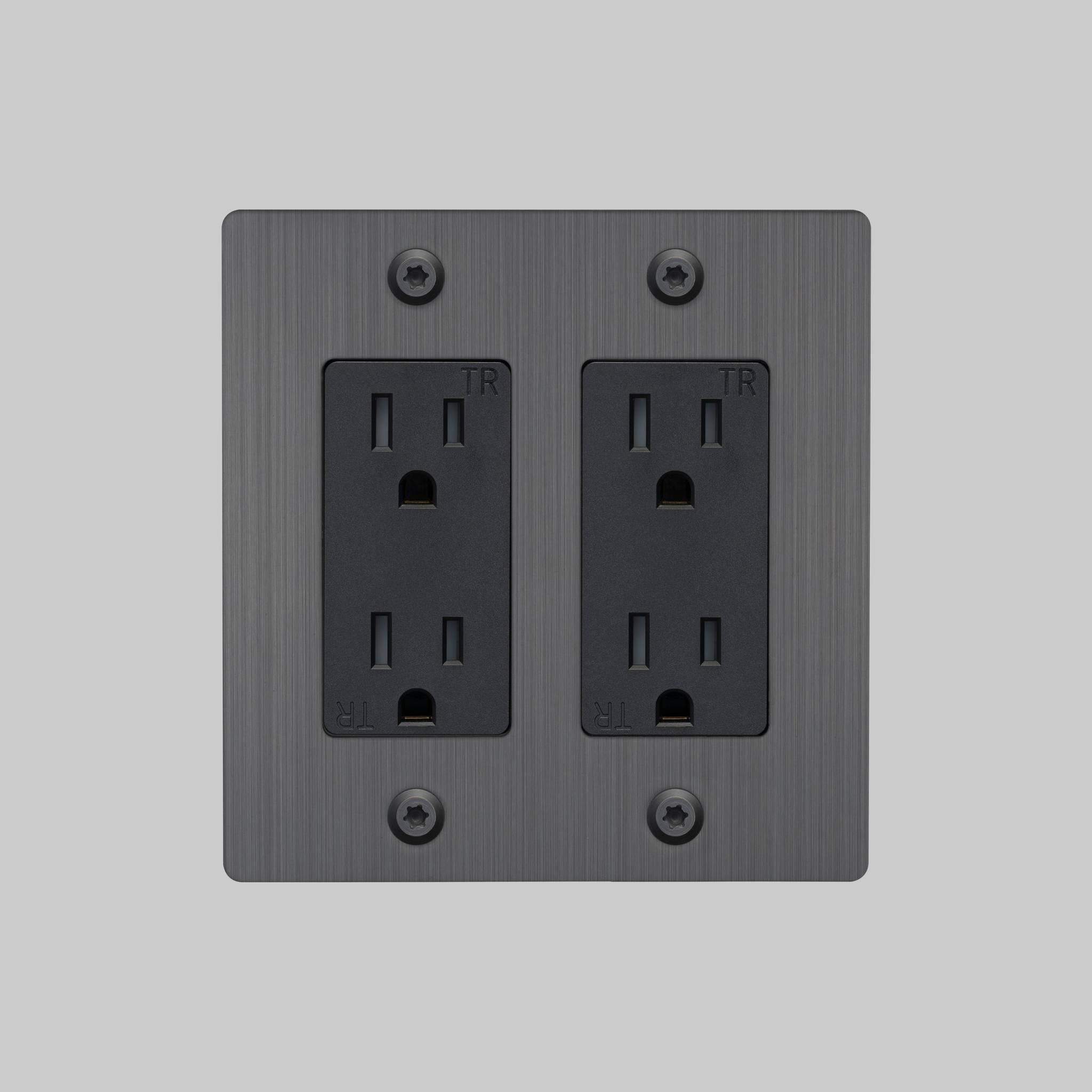 2G DUPLEX OUTLET / LINEAR / WITHOUT LOGO