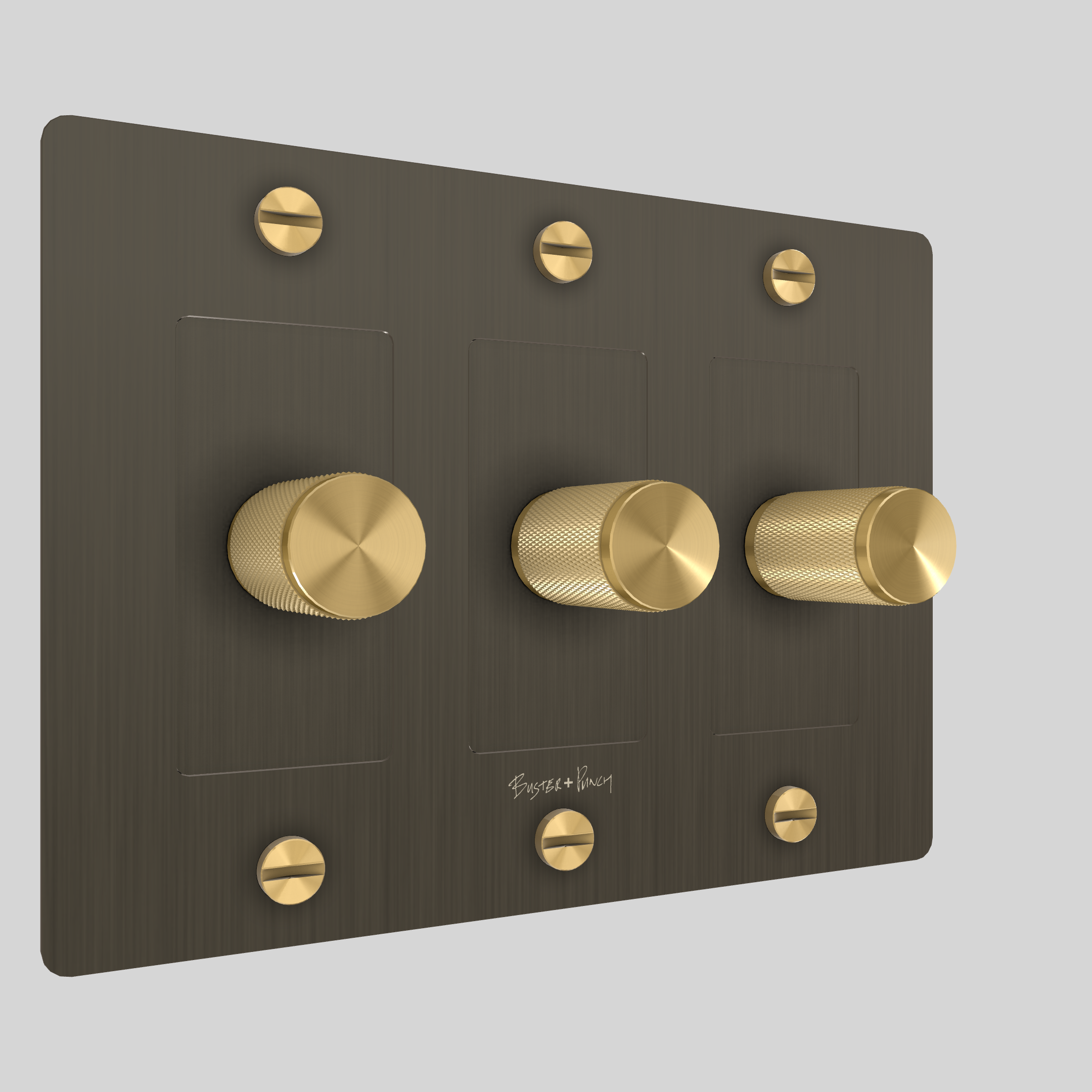 3G DIMMER / CROSS / WITH LOGO / SMOKED BRONZE / BRASS