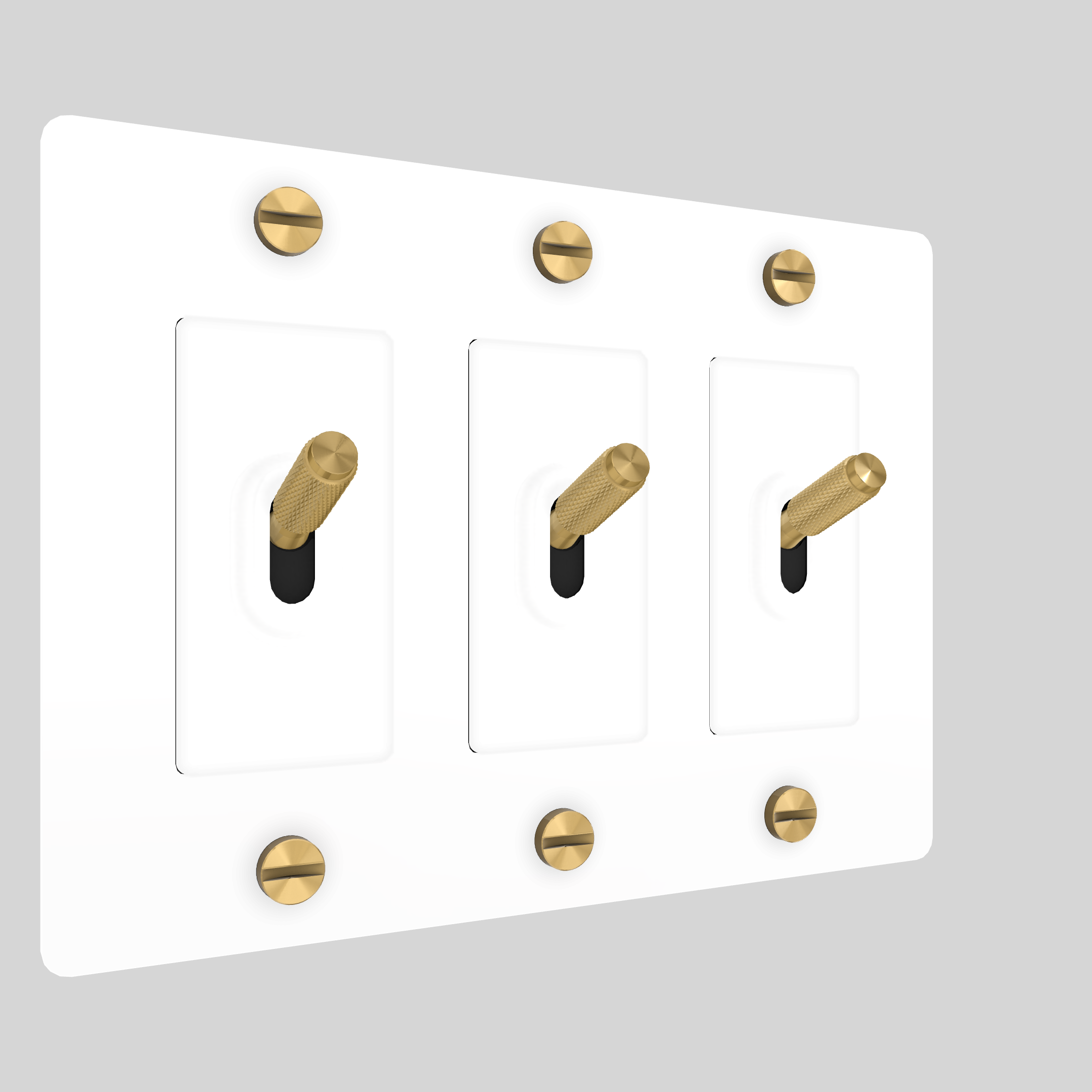 3G TOGGLE / CROSS / WITHOUT LOGO / WHITE / BRASS