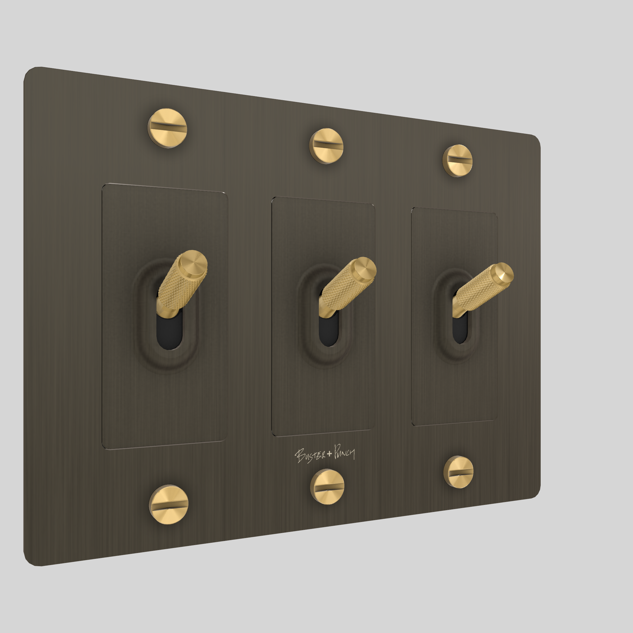 3G TOGGLE / CROSS / WITH LOGO / SMOKED BRONZE / BRASS