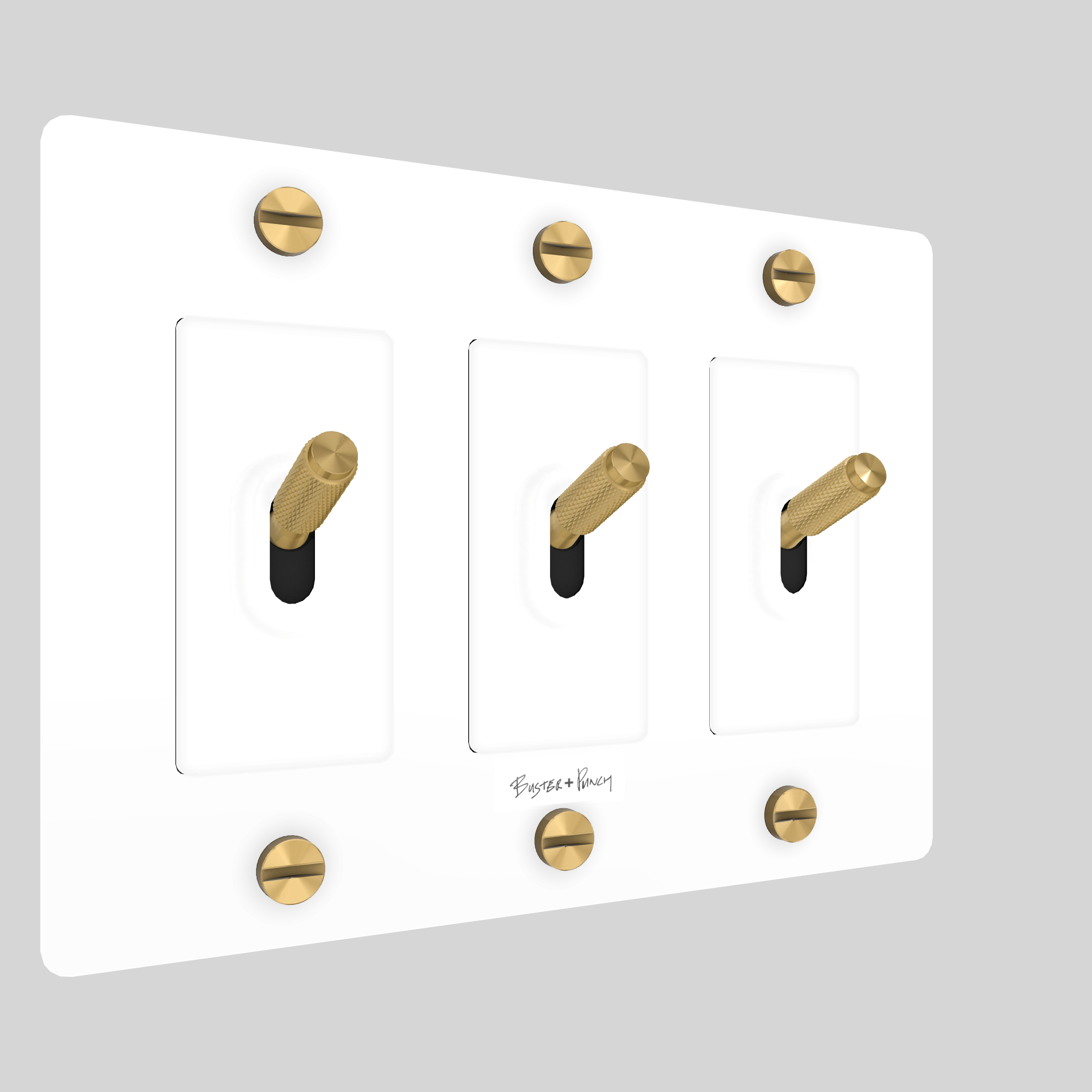 3G TOGGLE / CROSS / WITH LOGO / WHITE / BRASS