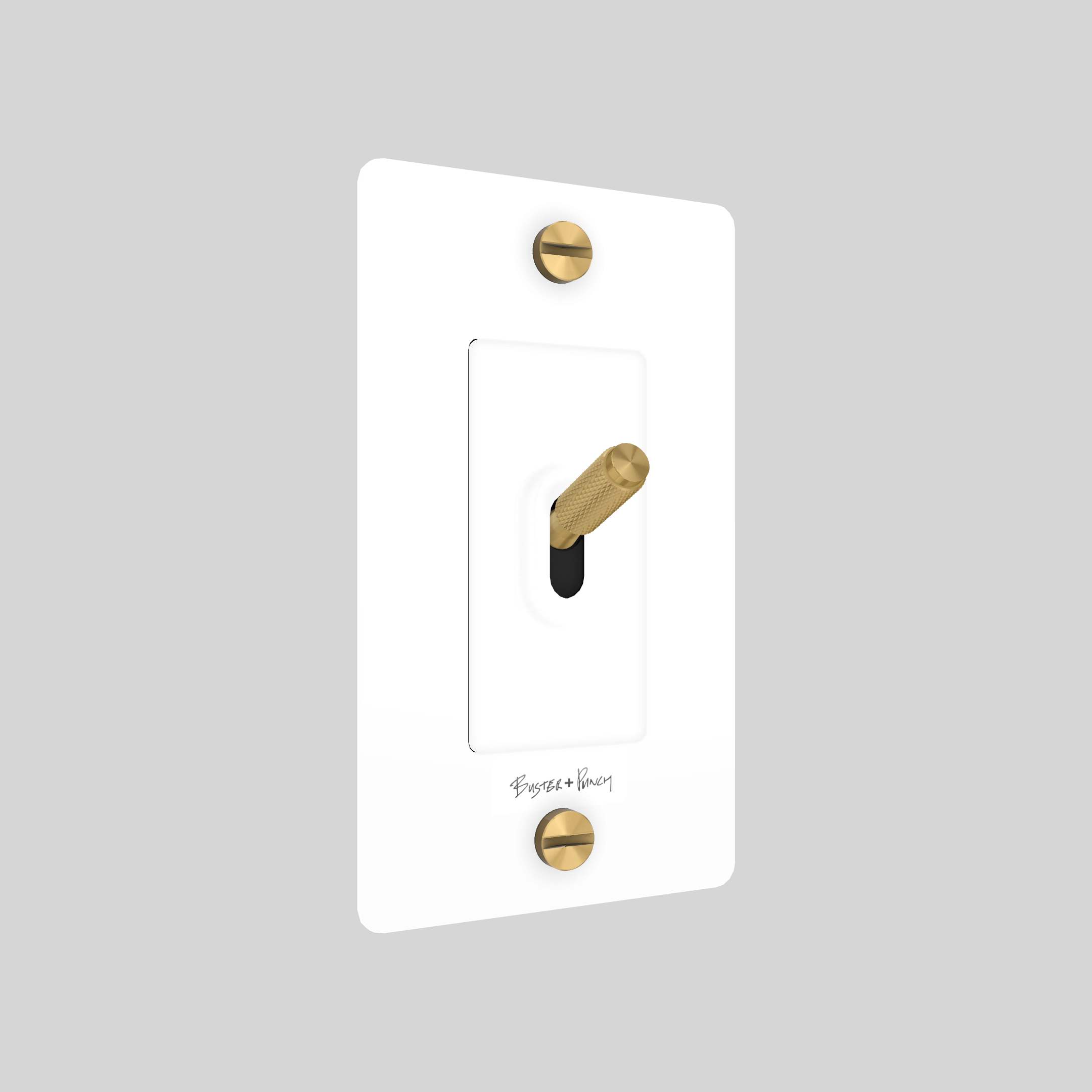 1G TOGGLE / CROSS / WITH LOGO / WHITE / BRASS