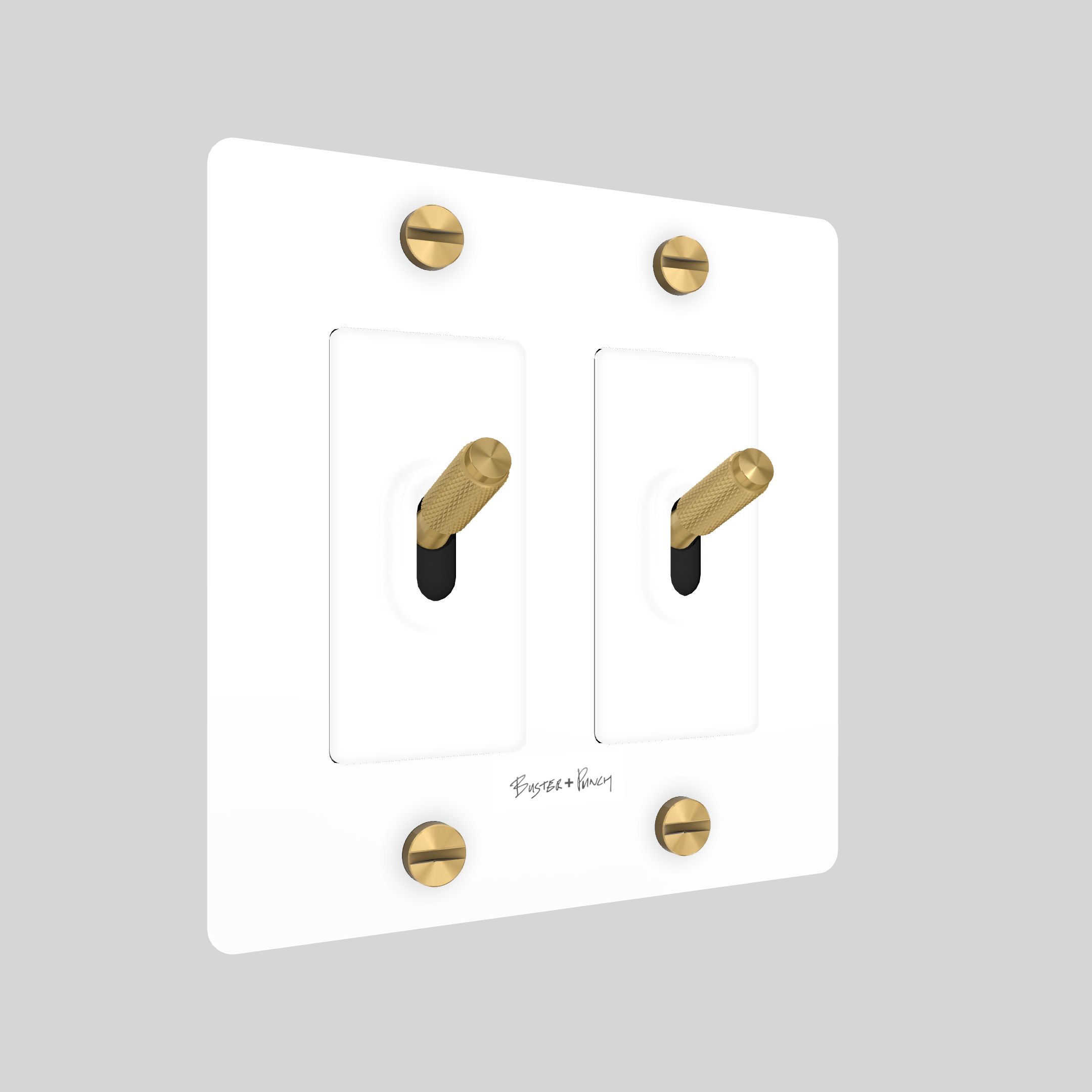 2G TOGGLE / CROSS / WITH LOGO / WHITE / BRASS