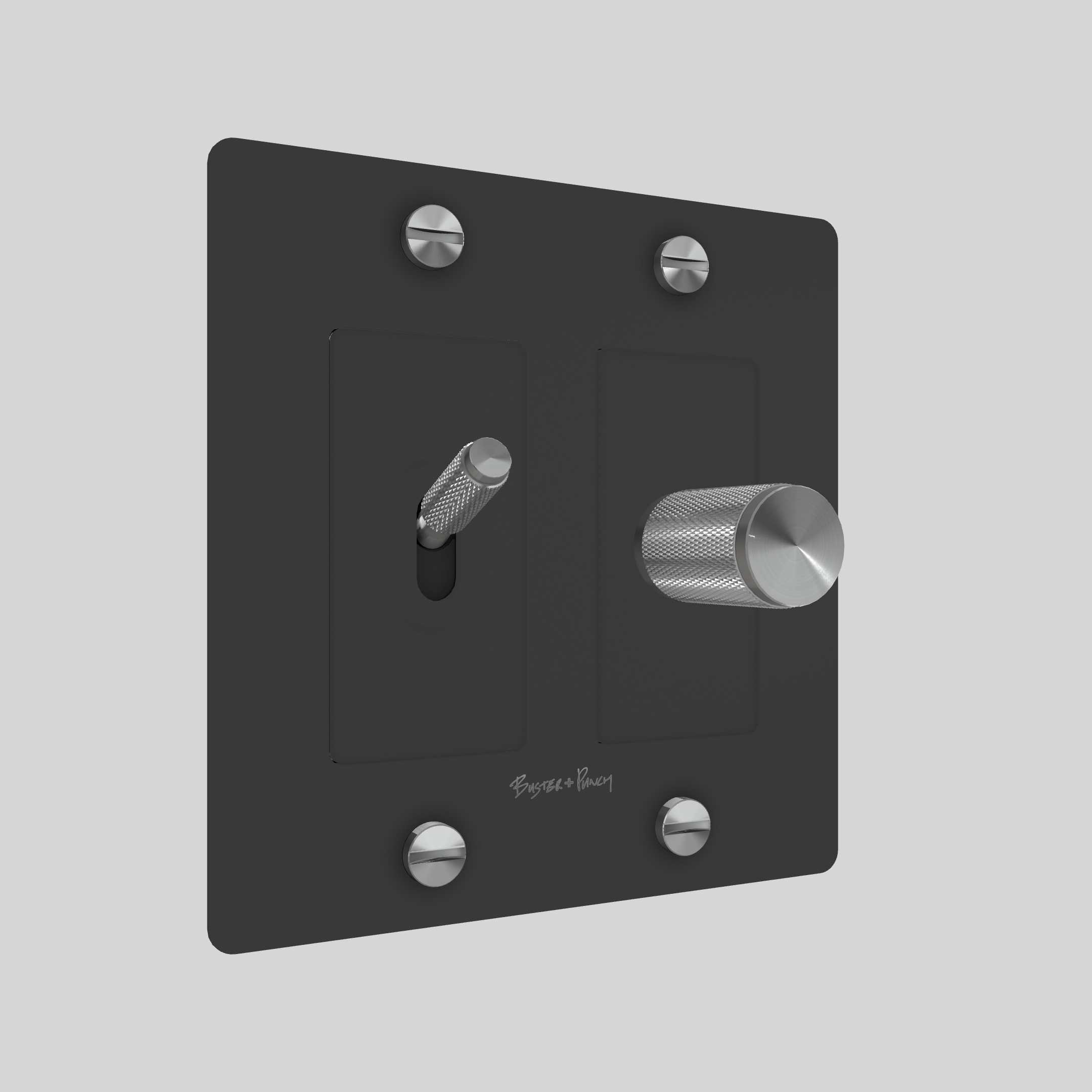 2G TOGGLE & DIMMER / CROSS / WITH LOGO / BLACK / STEEL