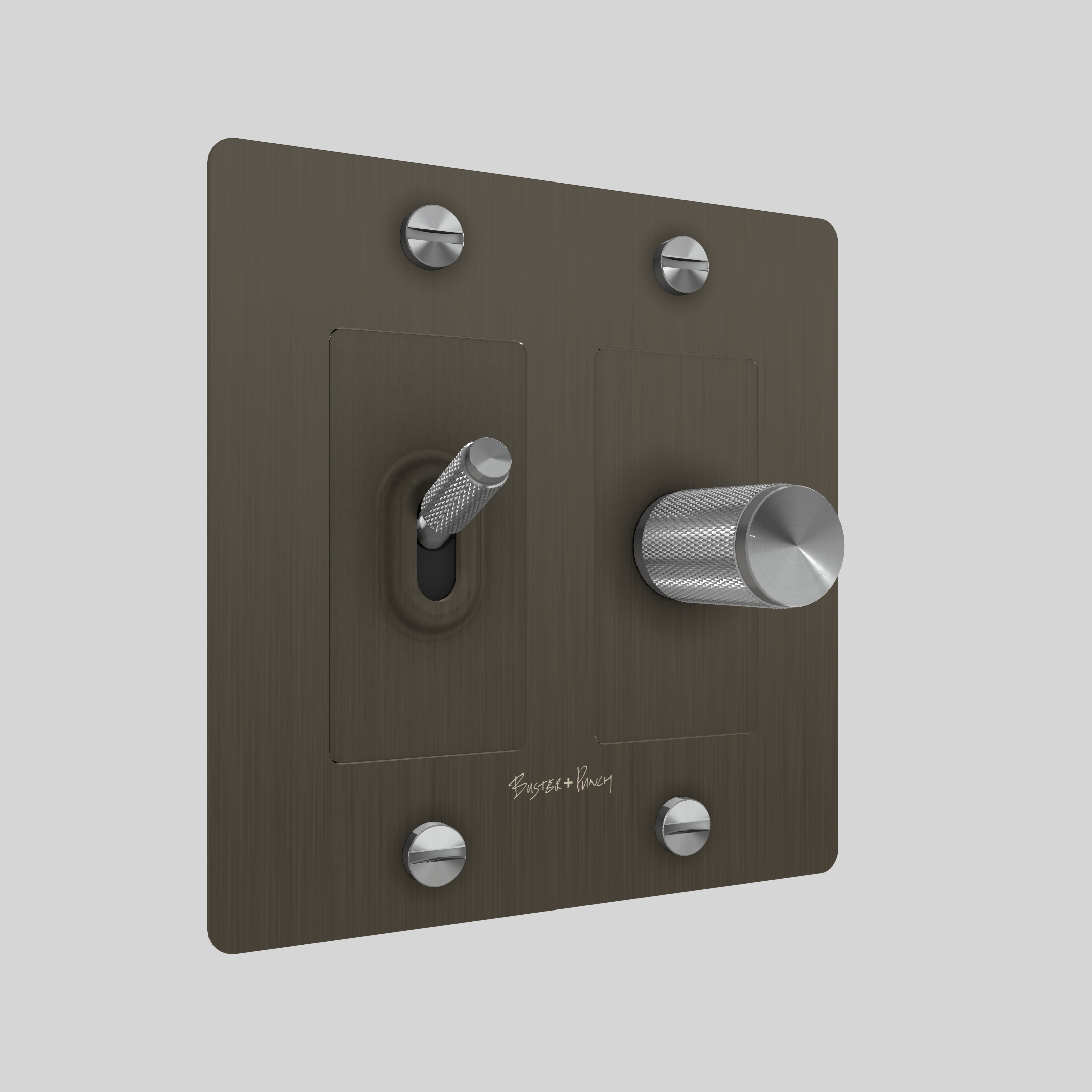 2G TOGGLE & DIMMER / CROSS / WITH LOGO / SMOKED BRONZE / STEEL