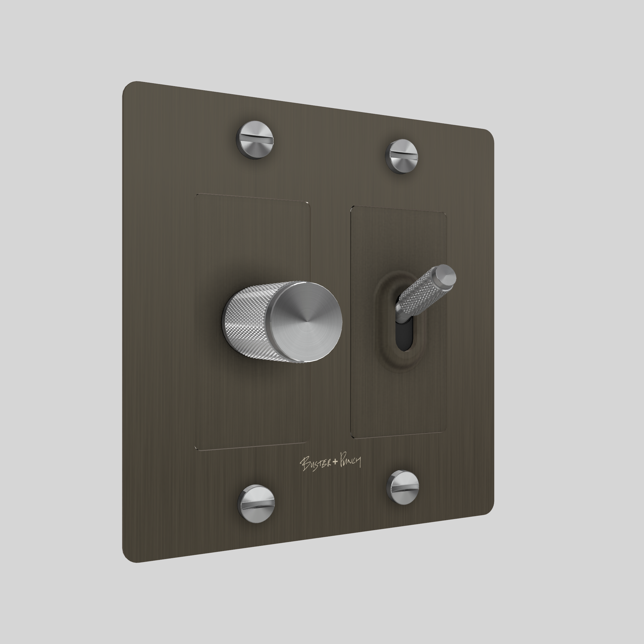 2G TOGGLE & DIMMER / CROSS / WITH LOGO / SMOKED BRONZE / STEEL