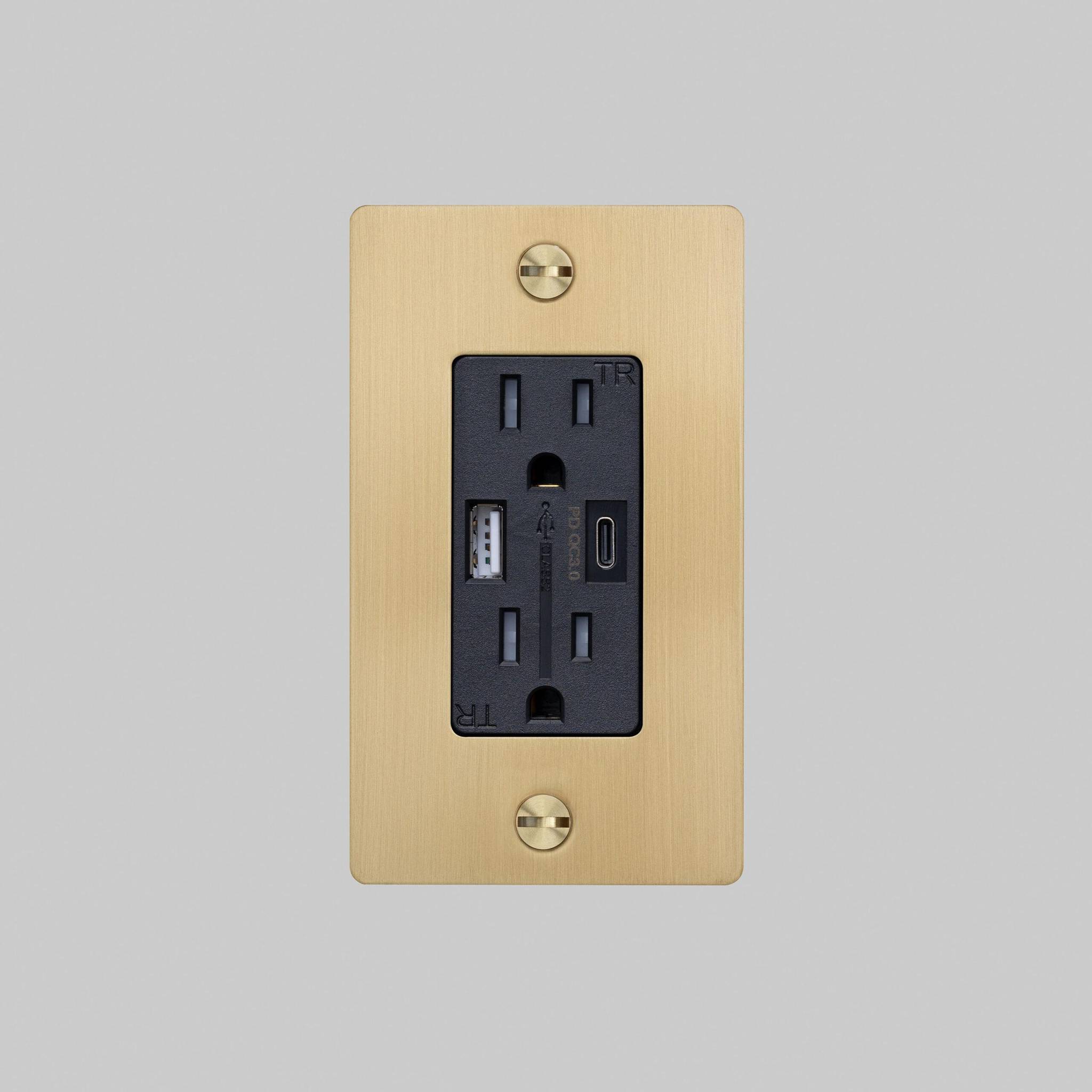 1G DUPLEX OUTLET / USB A + C / CROSS / WITHOUT LOGO