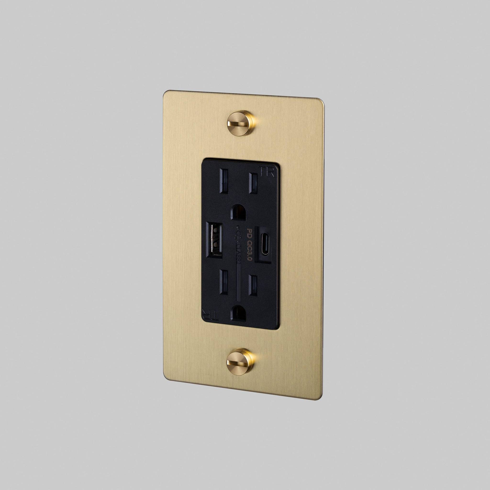 1G DUPLEX OUTLET / USB A + C / CROSS / WITHOUT LOGO