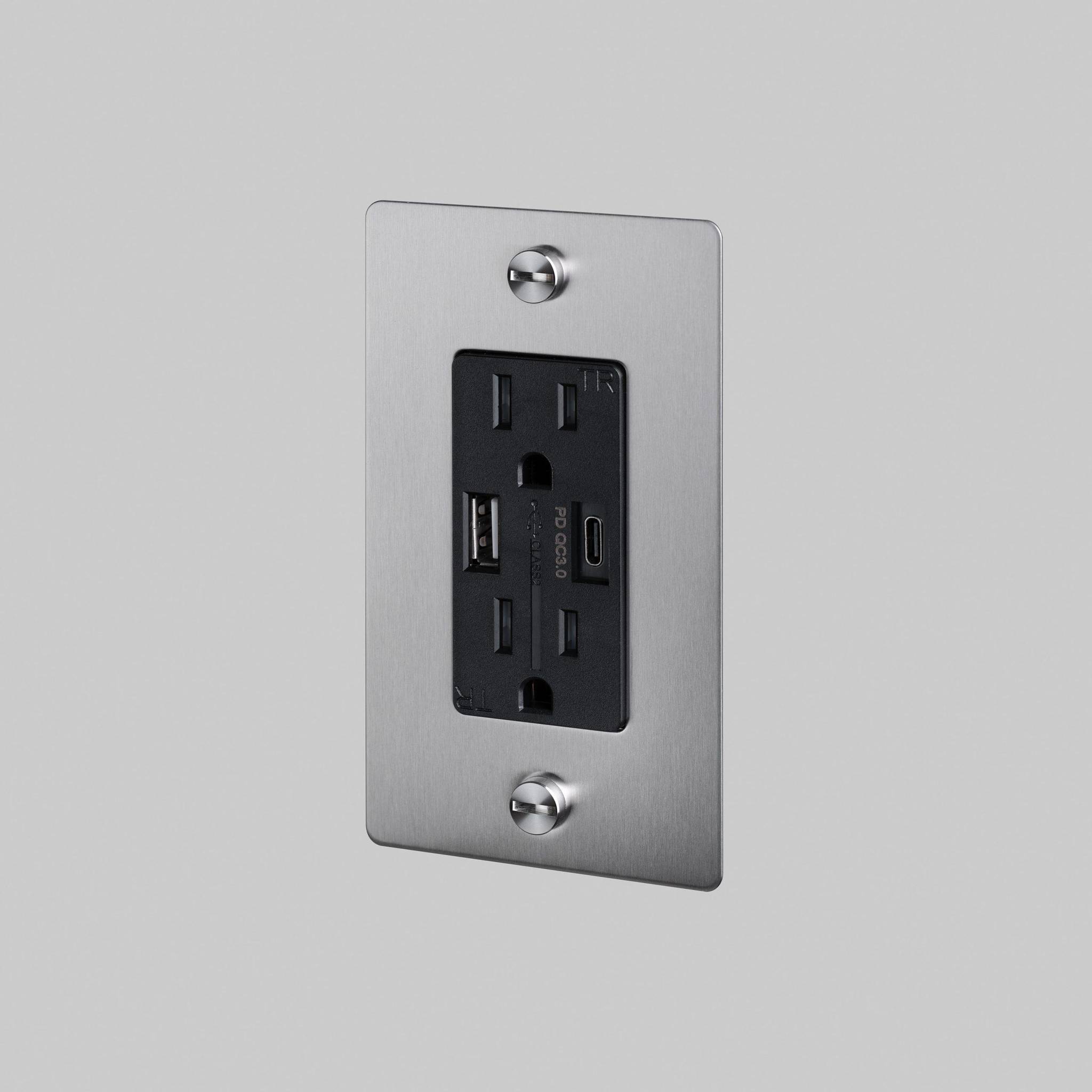 1G DUPLEX OUTLET / USB A + C / CROSS / WITHOUT LOGO