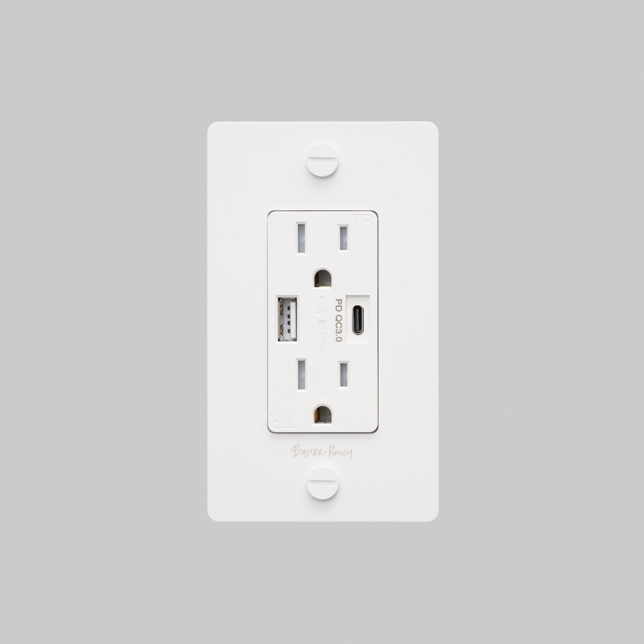 1G DUPLEX OUTLET / USB A + C / CROSS / WITH LOGO