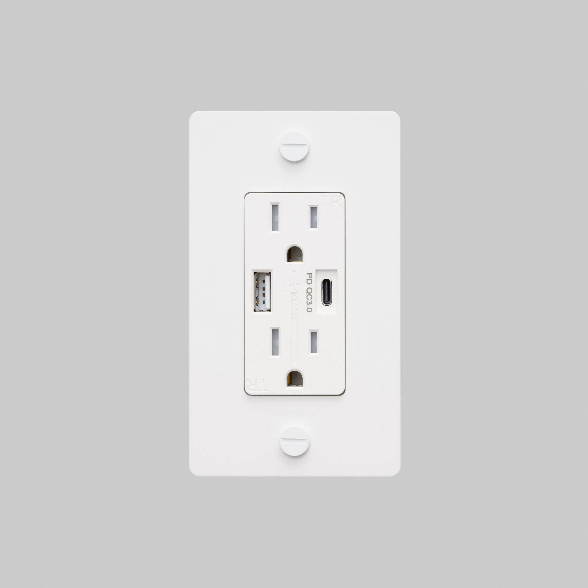 1G DUPLEX OUTLET / USB A + C / CROSS / WITHOUT LOGO