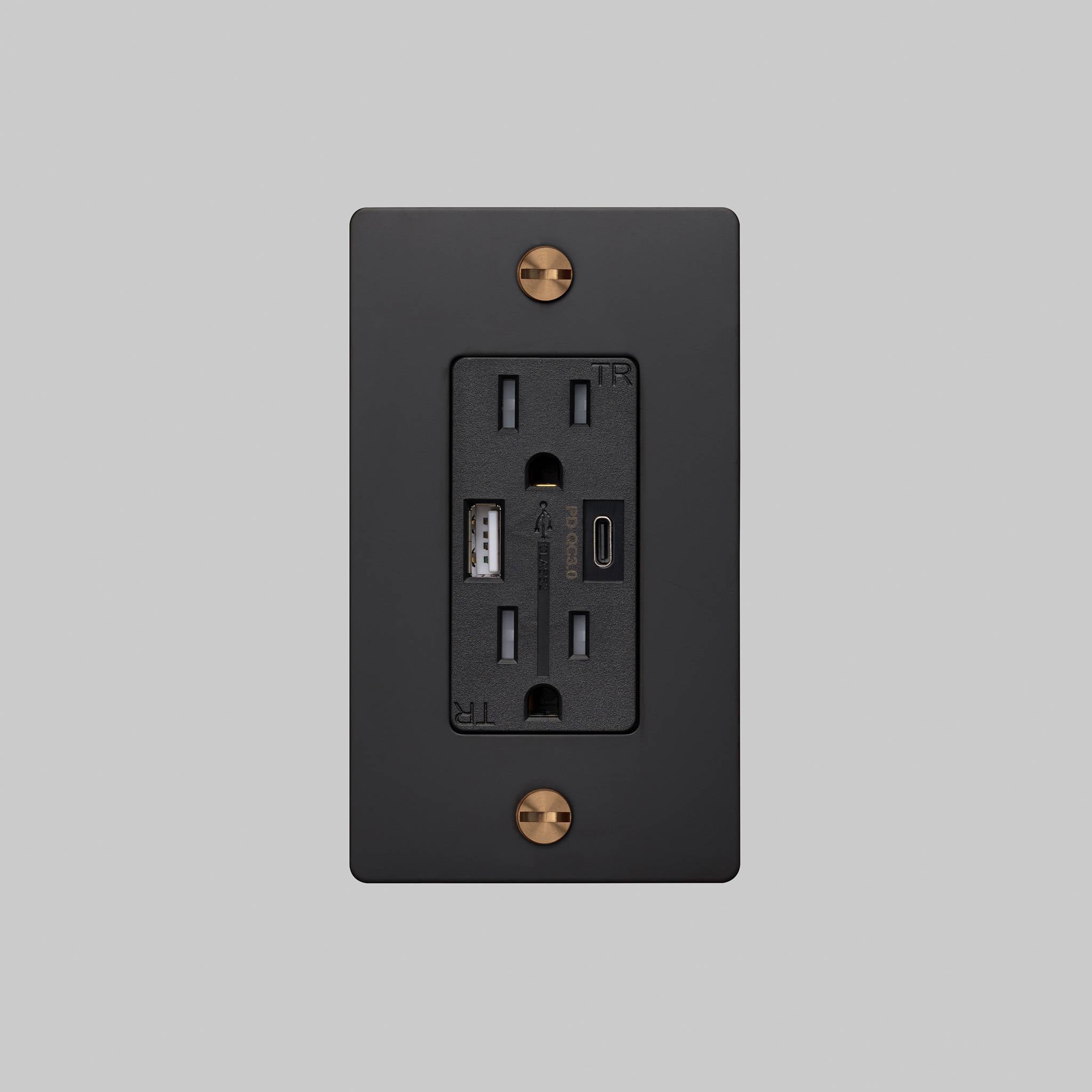1G DUPLEX OUTLET / USB A + C / CROSS / WITHOUT LOGO