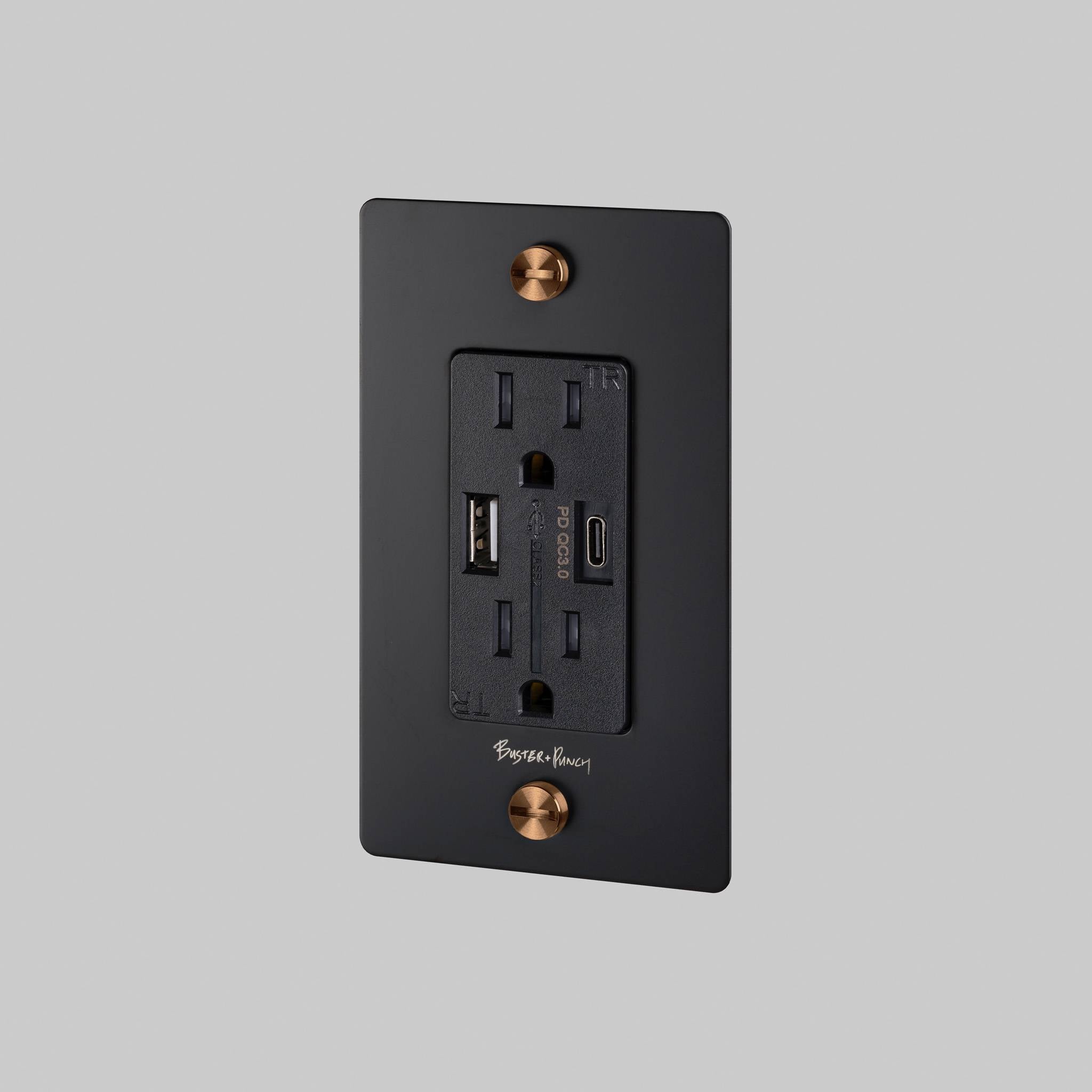 1G DUPLEX OUTLET / USB A + C / CROSS / WITH LOGO