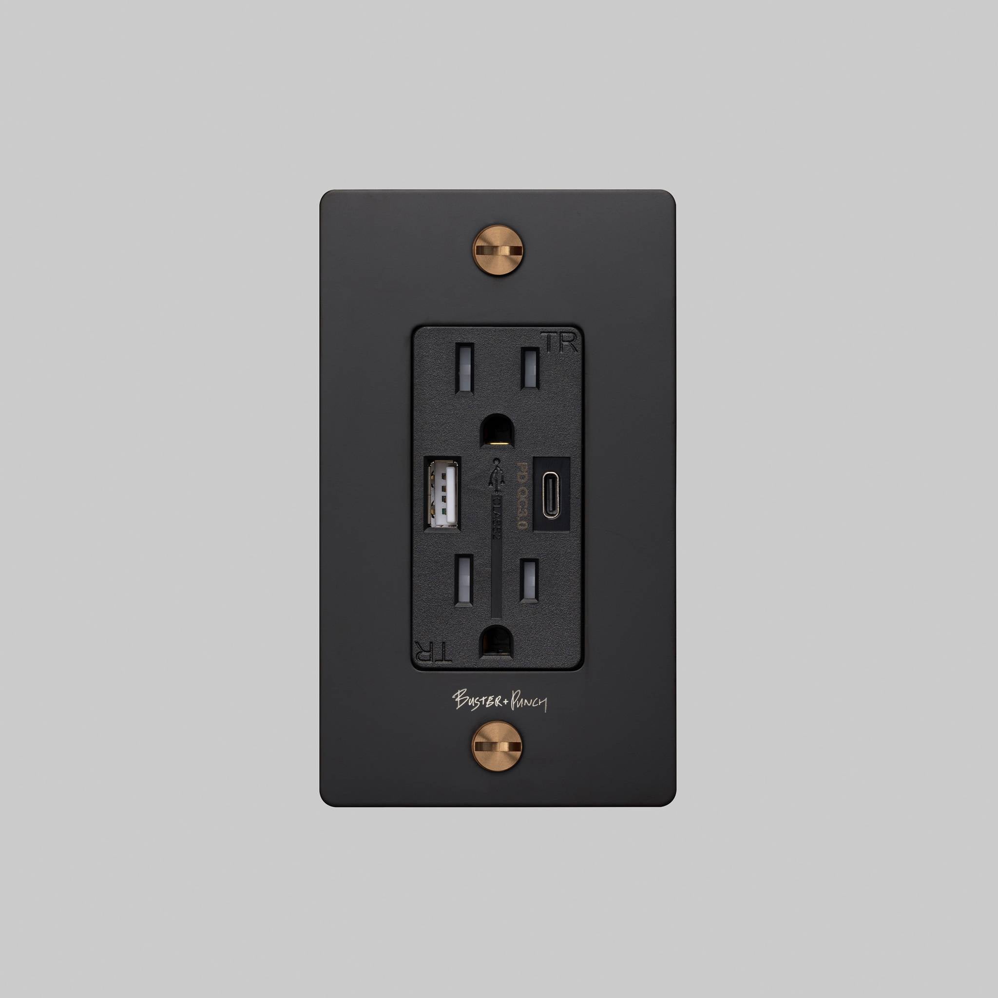 1G DUPLEX OUTLET / USB A + C / CROSS / WITH LOGO