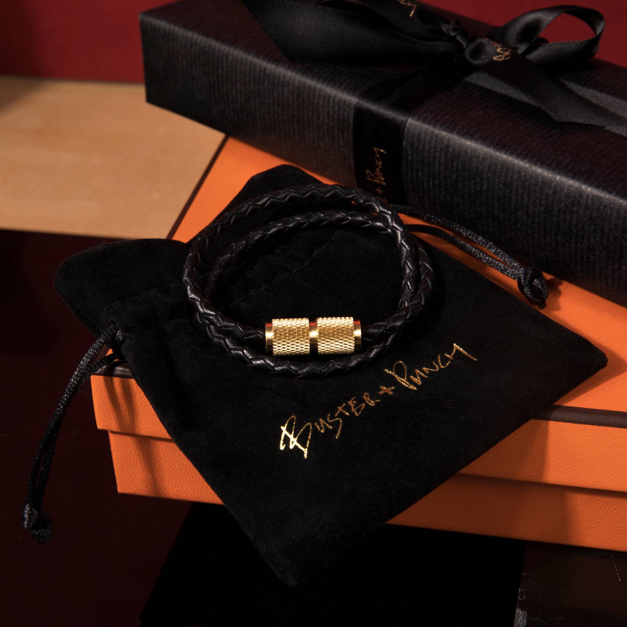 DOUBLE BRACELET / BLACK / BRASS