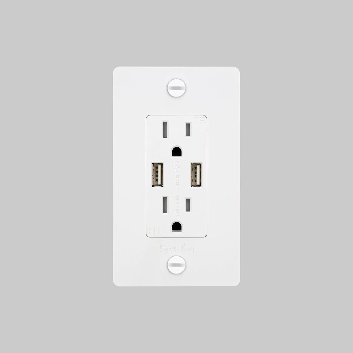 Buster + Punch High-end White Duplex Outlet and Usb Charger Size ...