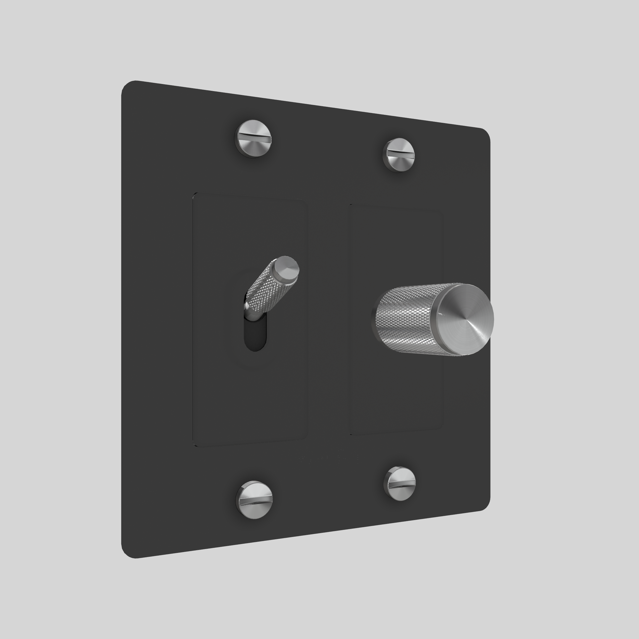 2G TOGGLE & DIMMER / CROSS / WITHOUT LOGO / BLACK / STEEL