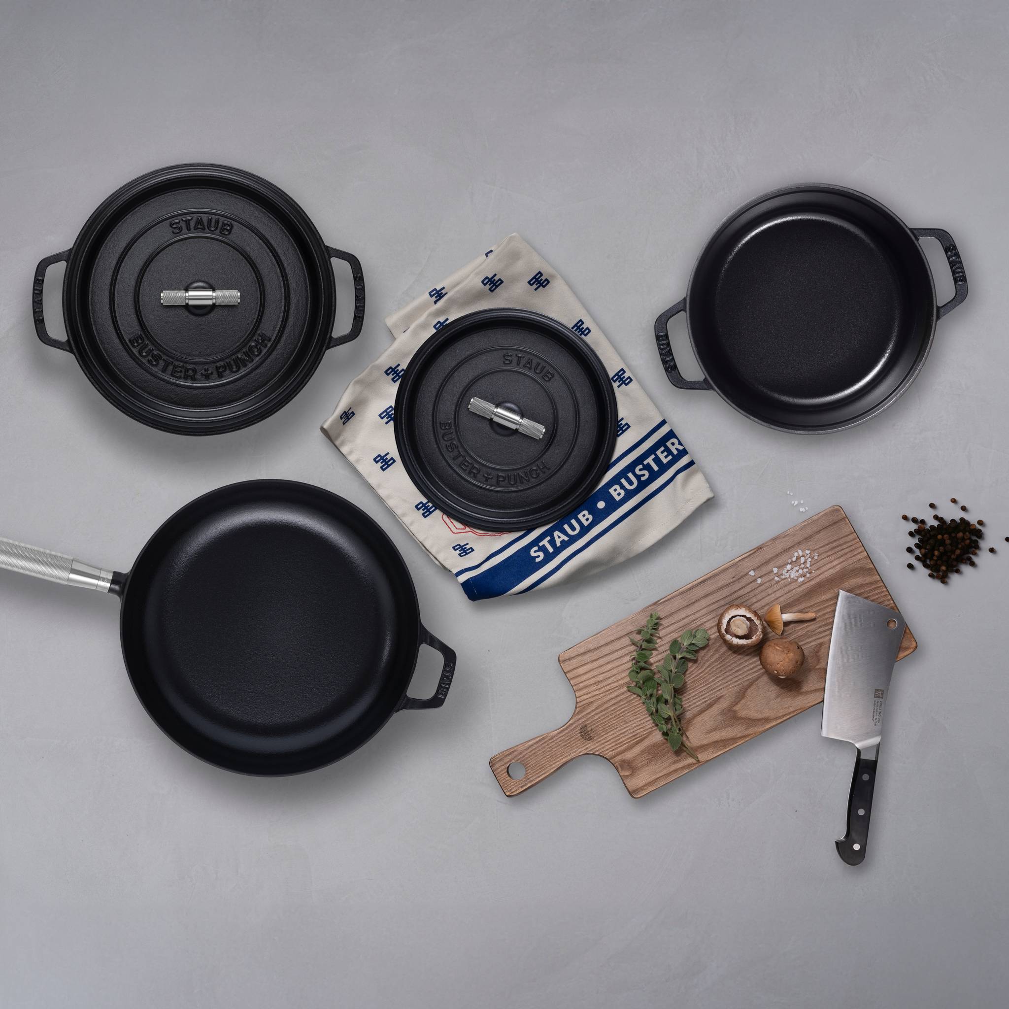 staub×Buster Punch フライパン 28cm 鋳鉄 ブラック FRYING PAN / ⌀ 28CM / STAUB / BLACK / STEEL - Buster + Punch