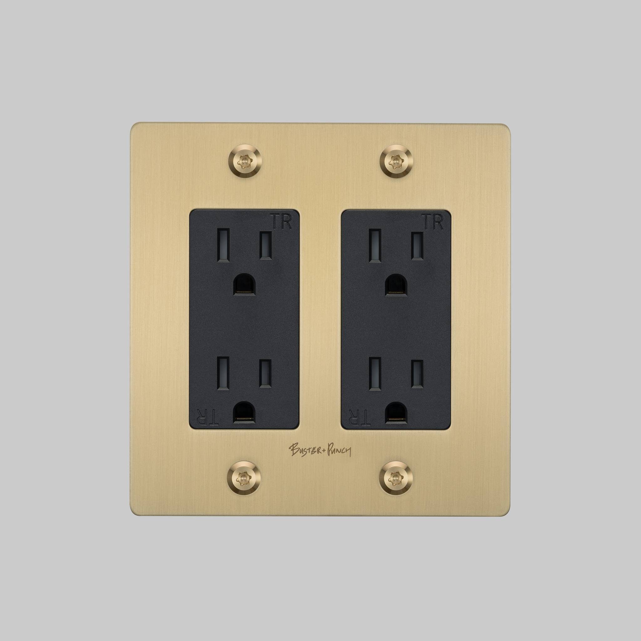 2G DUPLEX OUTLET / LINEAR  / WITH LOGO