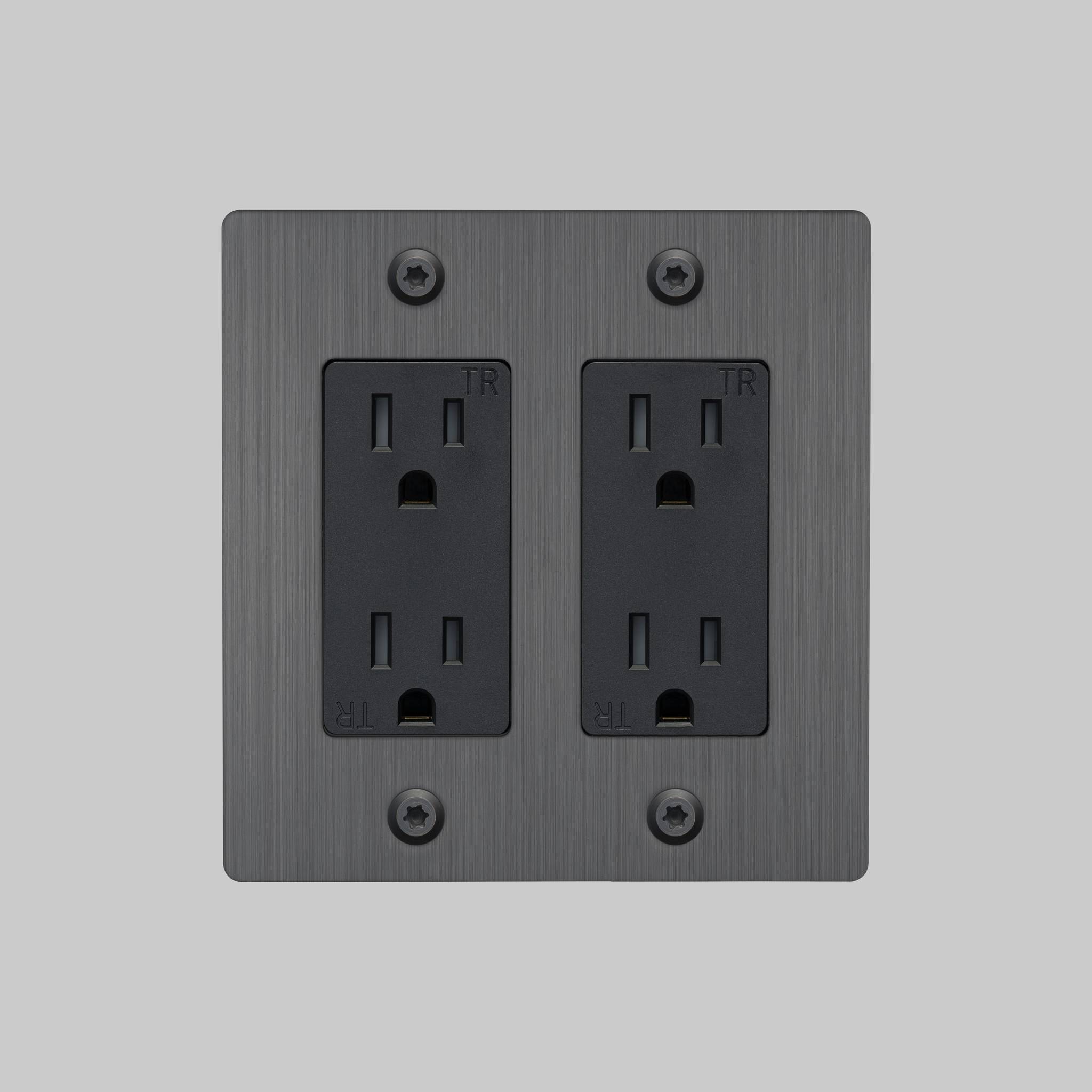 2G DUPLEX OUTLET / LINEAR / WITHOUT LOGO