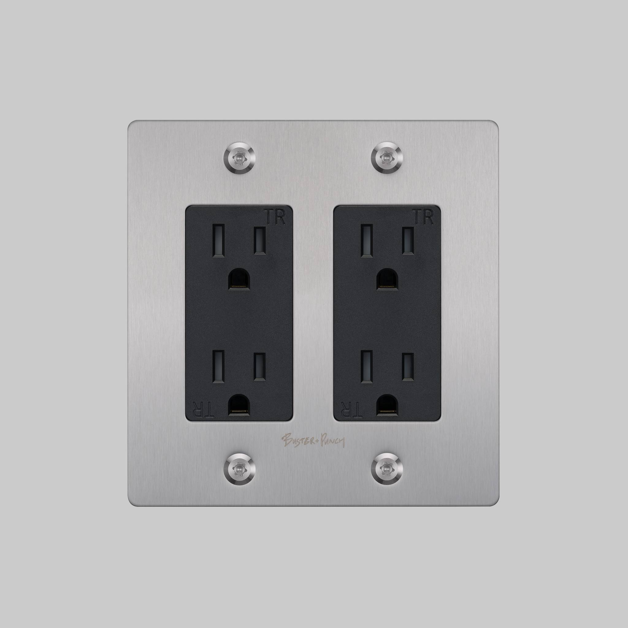 2G DUPLEX OUTLET / LINEAR  / WITH LOGO