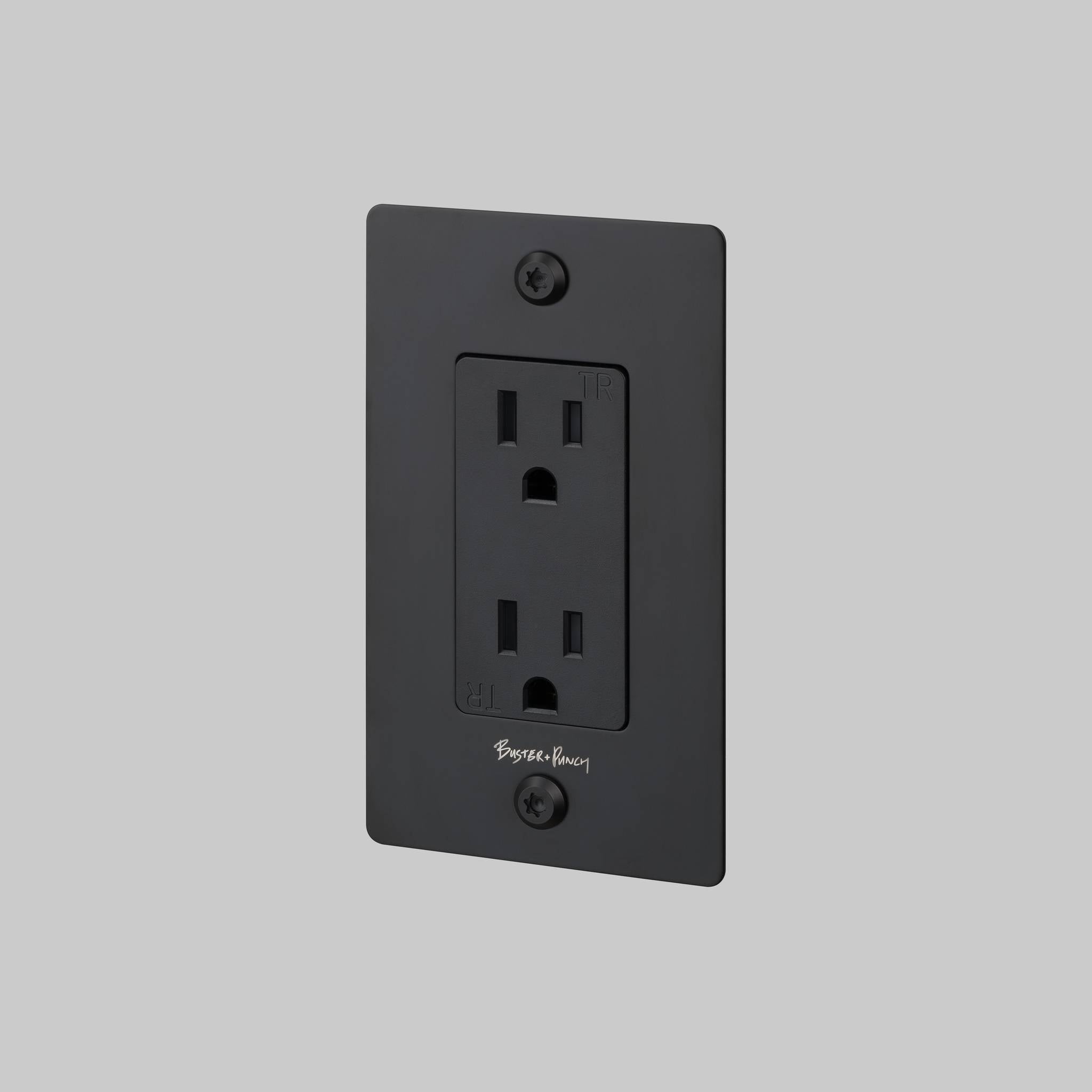1G DUPLEX OUTLET / LINEAR / WITH LOGO