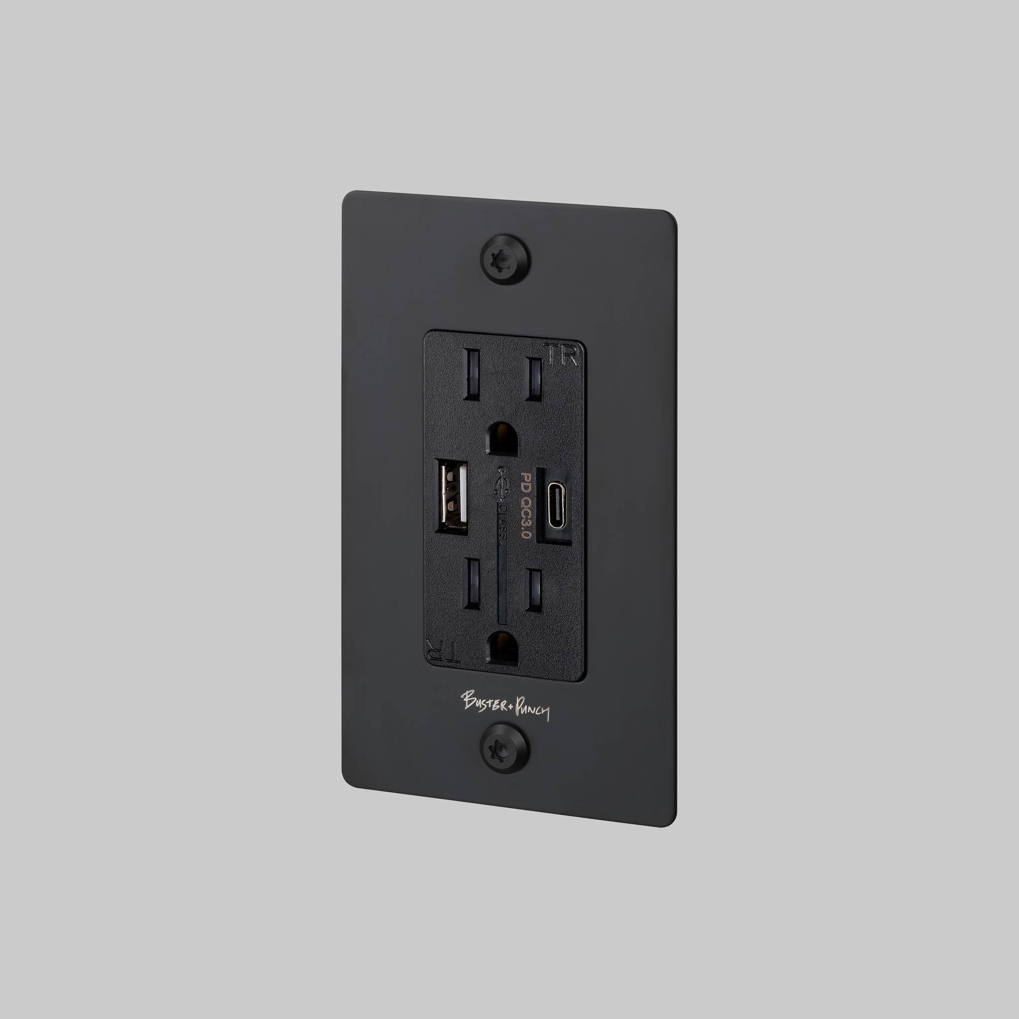 1G DUPLEX OUTLET / USB A + C / LINEAR / WITH LOGO