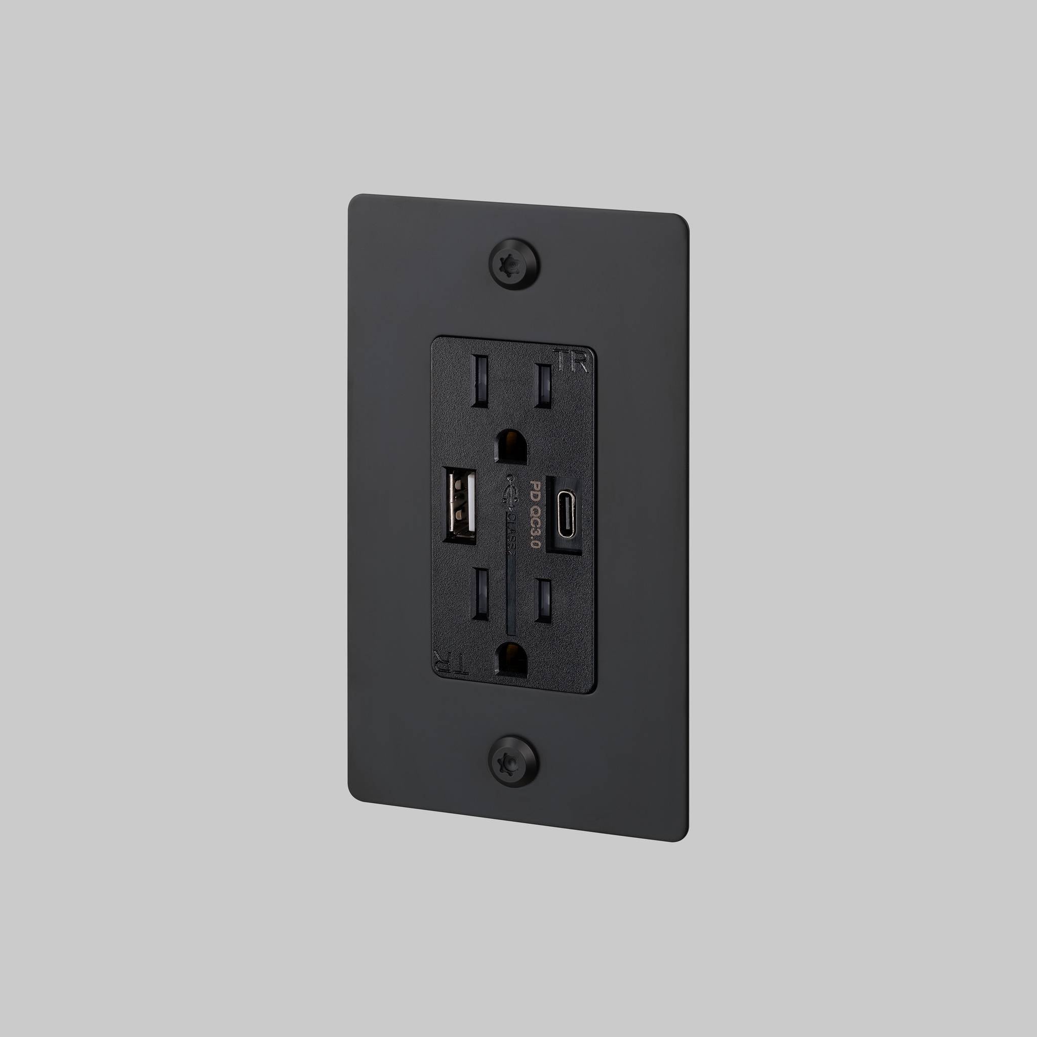 1G DUPLEX OUTLET / USB A + C / LINEAR / WITHOUT LOGO