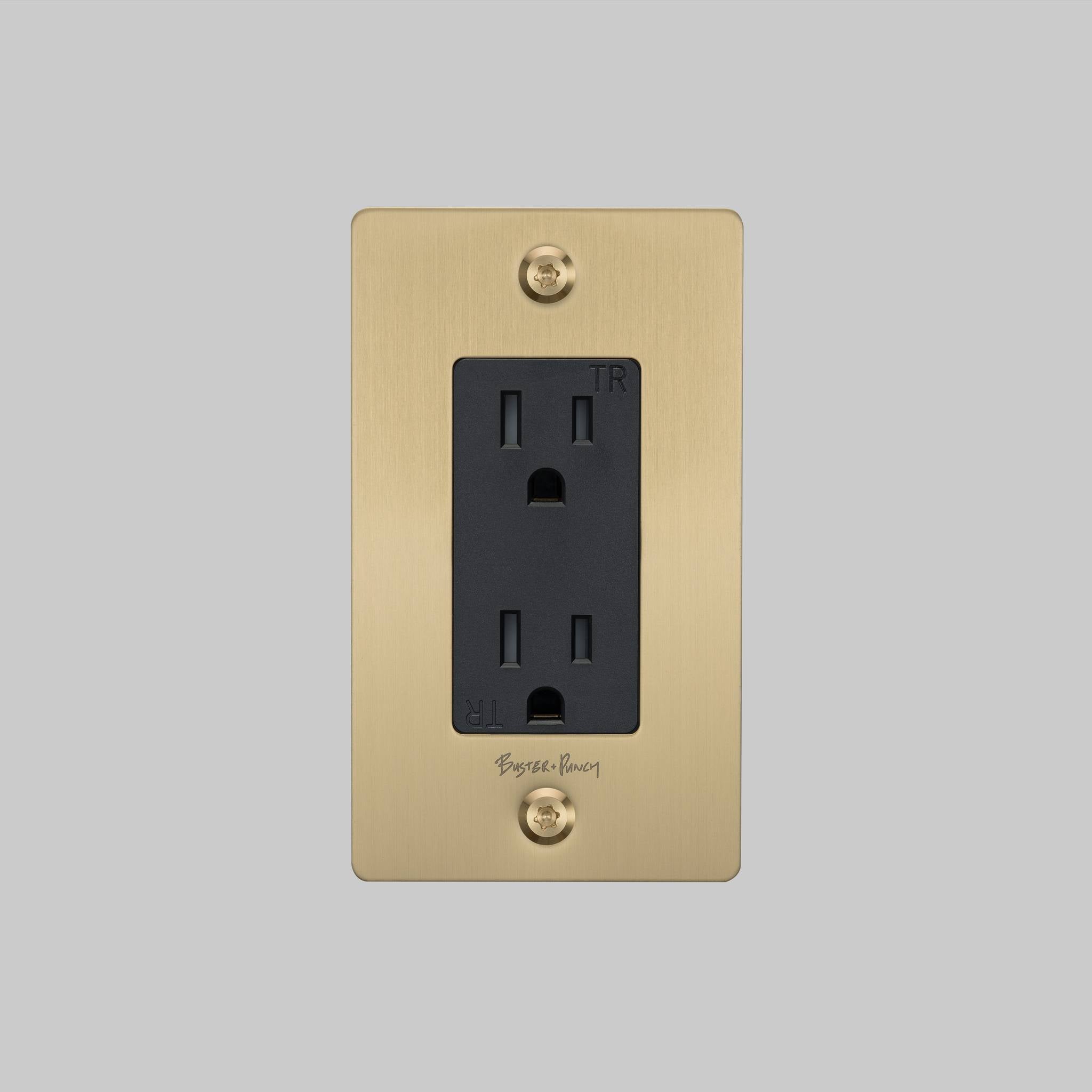 1G DUPLEX OUTLET / LINEAR / WITH LOGO