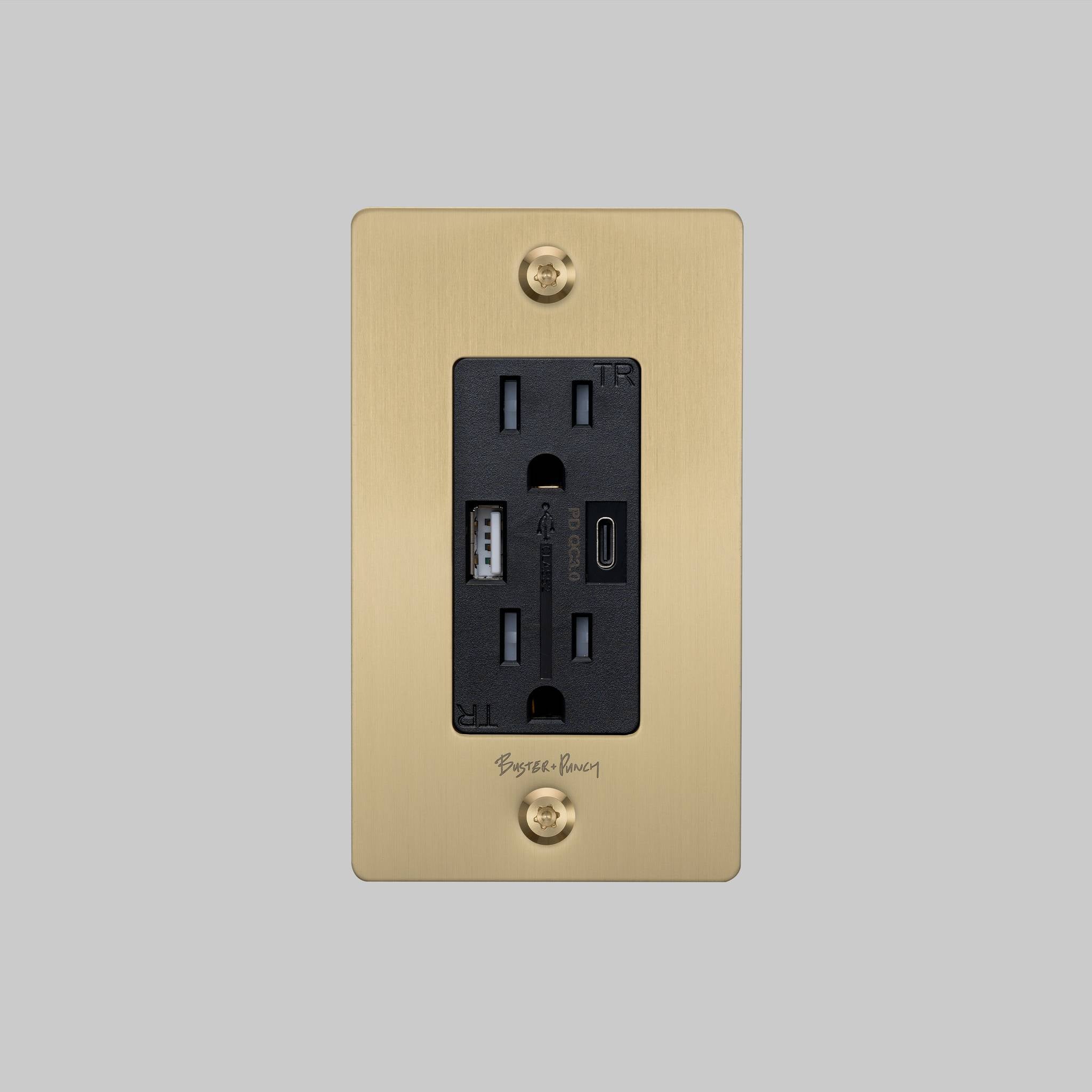 1G DUPLEX OUTLET / USB A + C / LINEAR / WITH LOGO