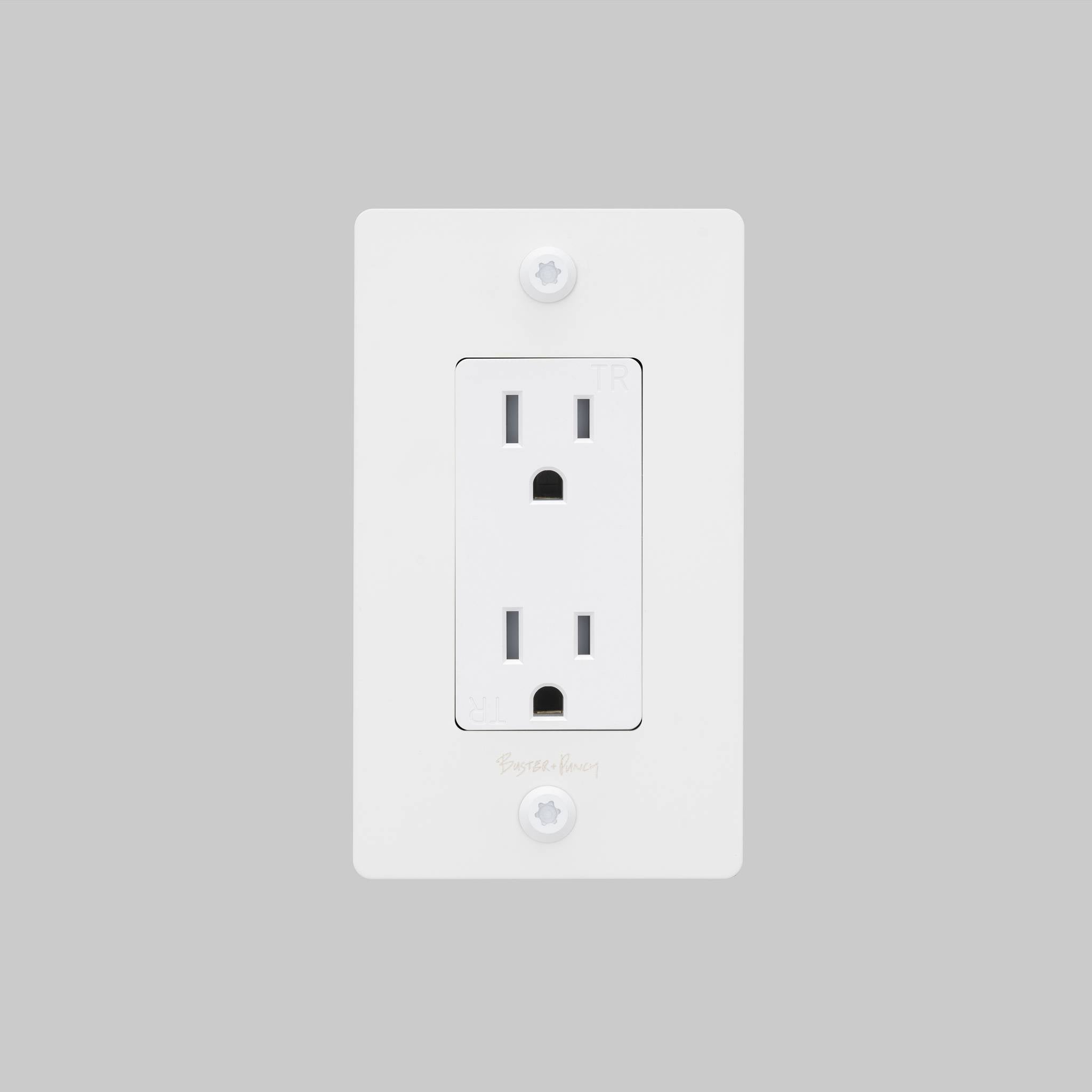 1G DUPLEX OUTLET / LINEAR / WITH LOGO