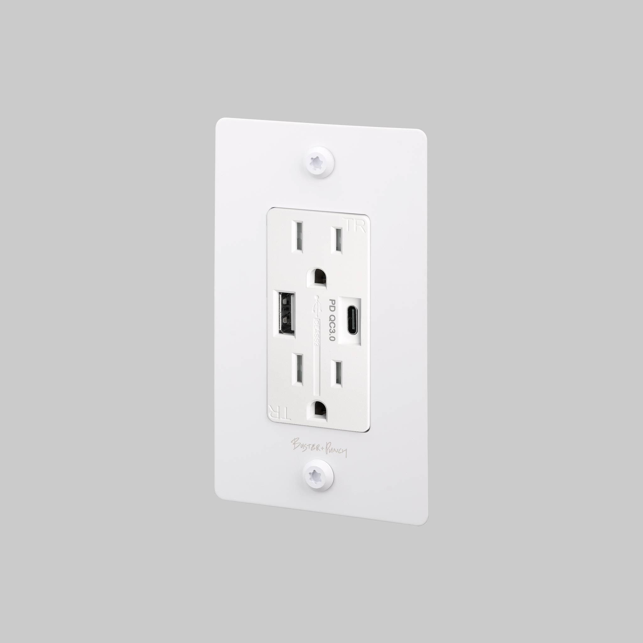 1G DUPLEX OUTLET / USB A + C / LINEAR / WITH LOGO