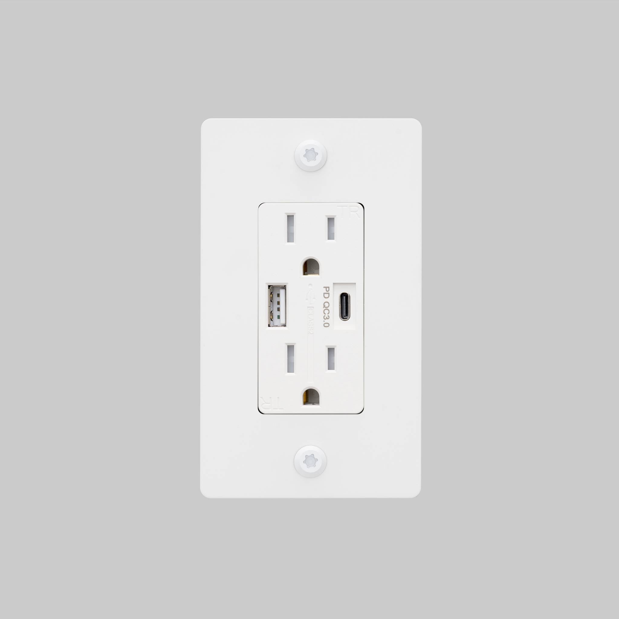 1G DUPLEX OUTLET / USB A + C / LINEAR / WITHOUT LOGO