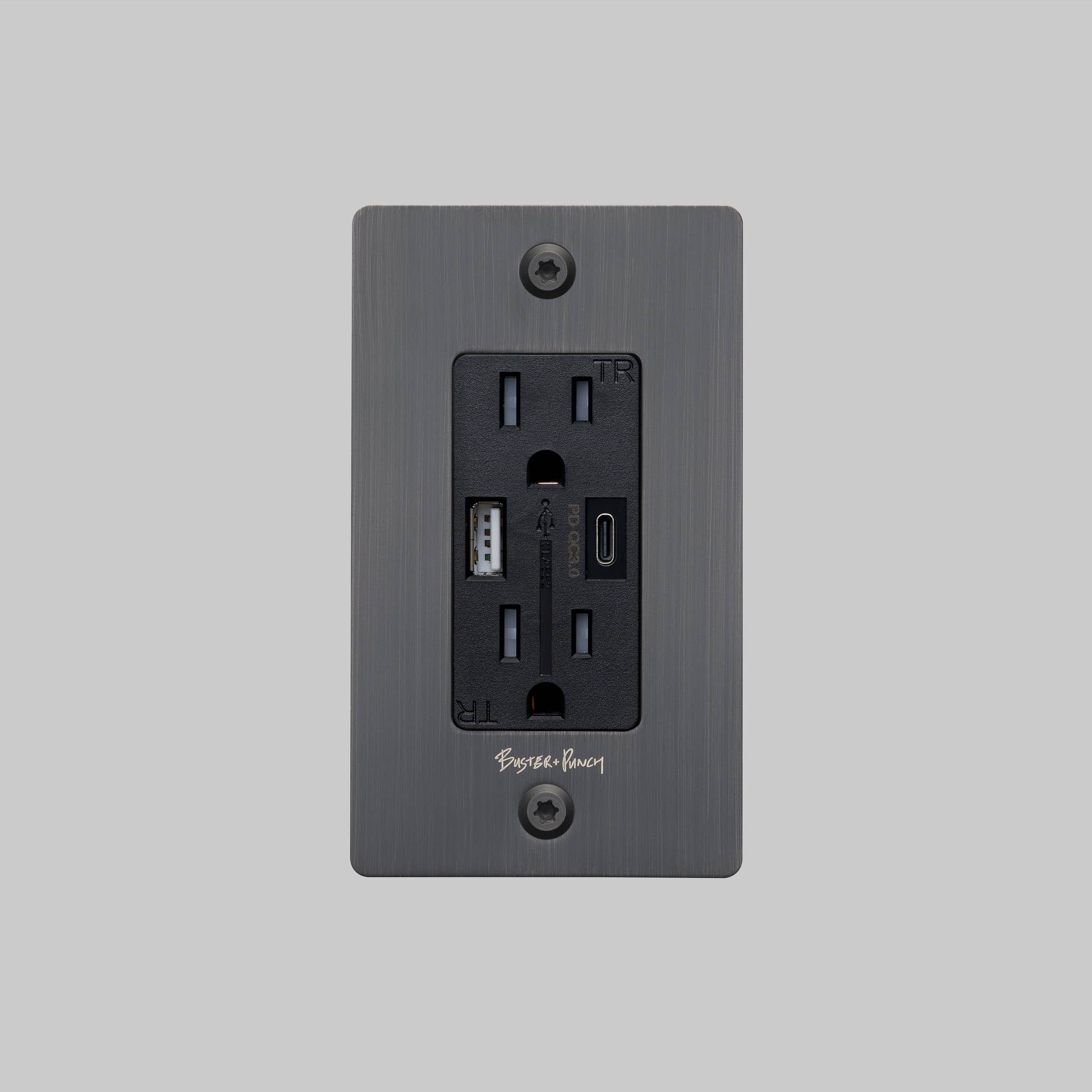 1G DUPLEX OUTLET / USB A + C / LINEAR / WITH LOGO