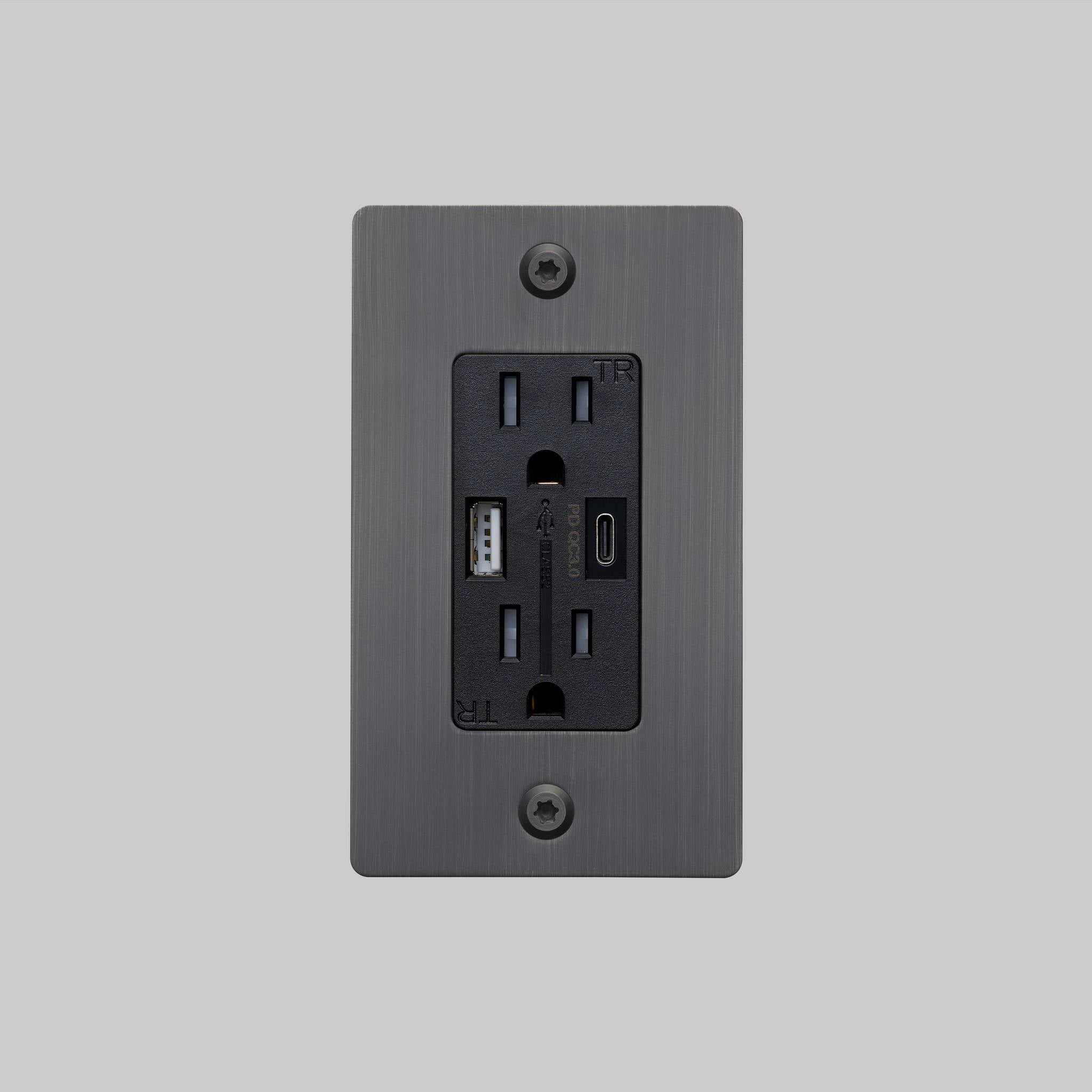 1G DUPLEX OUTLET / USB A + C / LINEAR / WITHOUT LOGO
