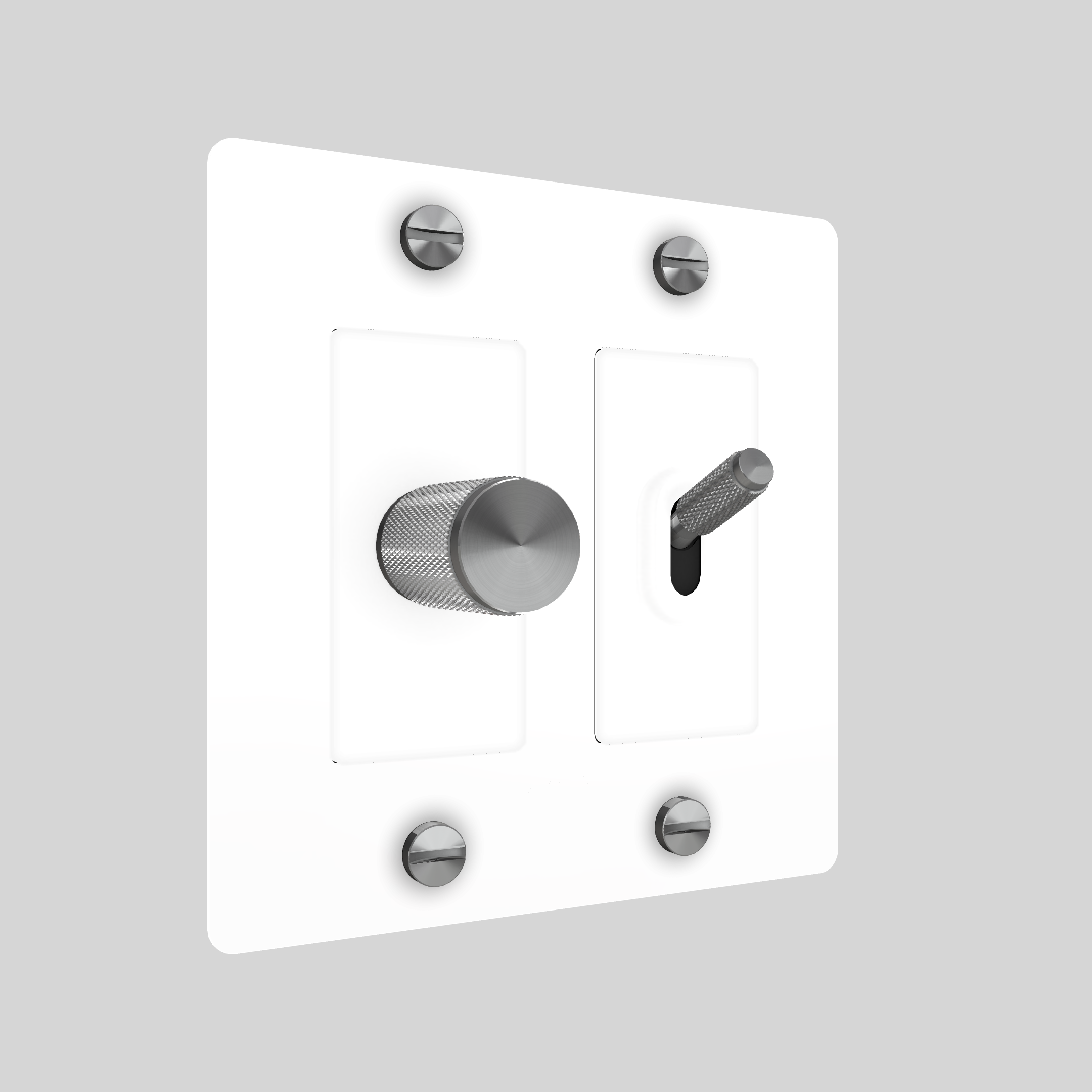 2G TOGGLE & DIMMER / CROSS / WITHOUT LOGO / WHITE / STEEL