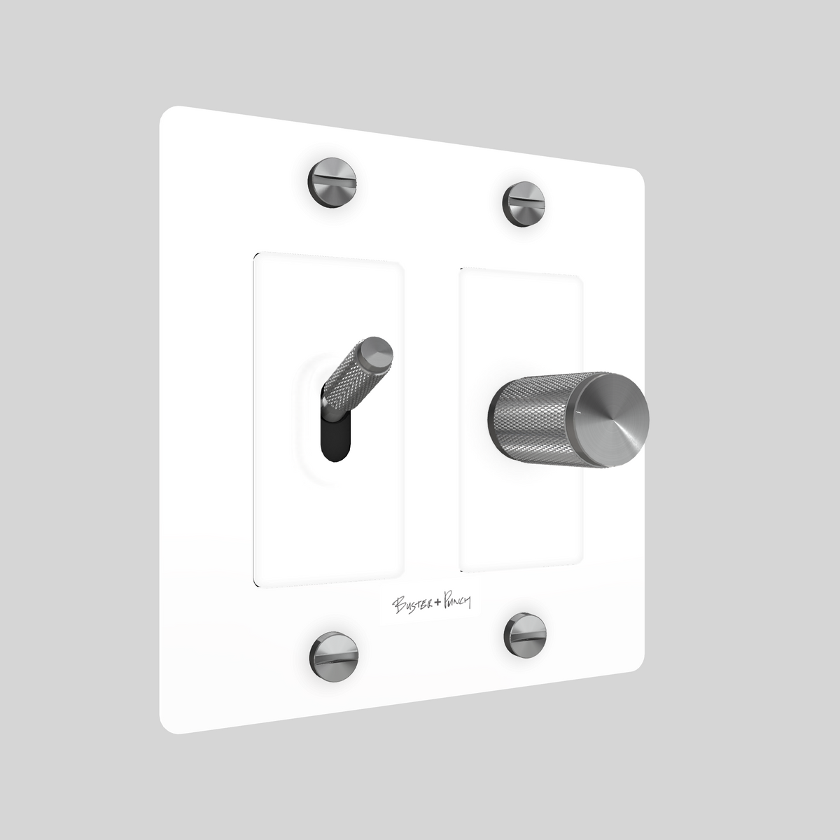2G TOGGLE & DIMMER / CROSS / WITH LOGO / WHITE / STEEL