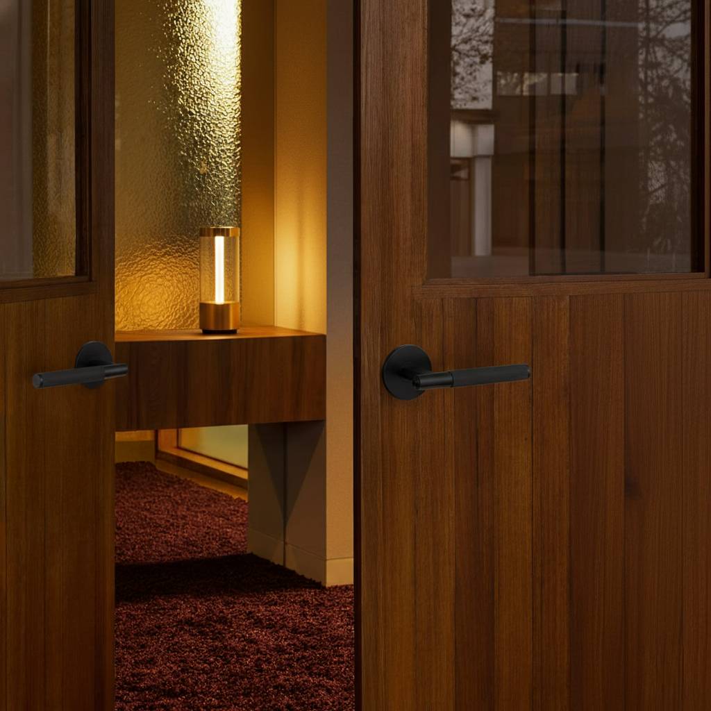 DOOR HANDLE / FIXED / 2-9/16 INCH ROSE / LINEAR